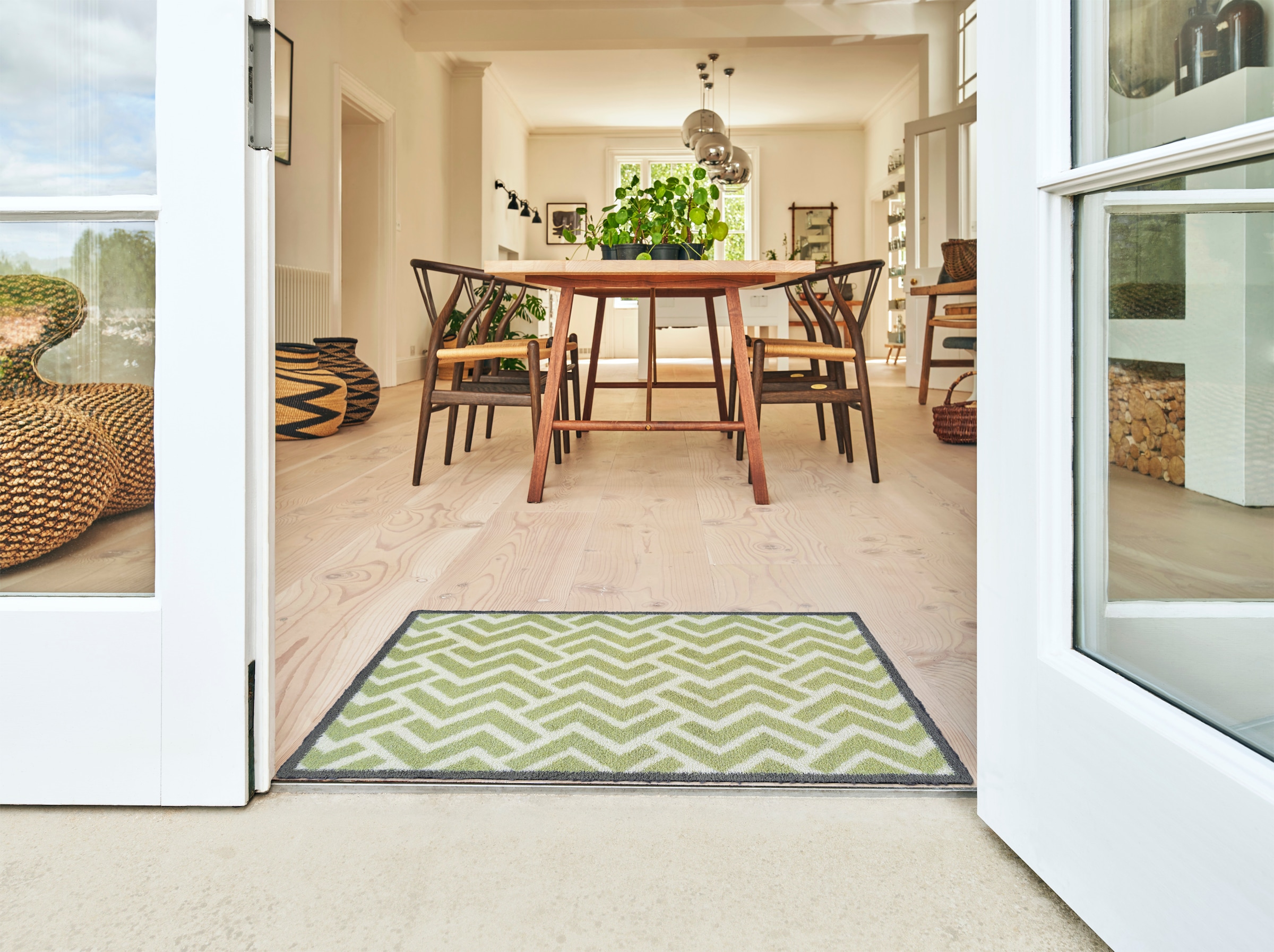 Turtle Mat Tapis de sol »Herringbone Green« Rectangulaire 9 mm Höhe
