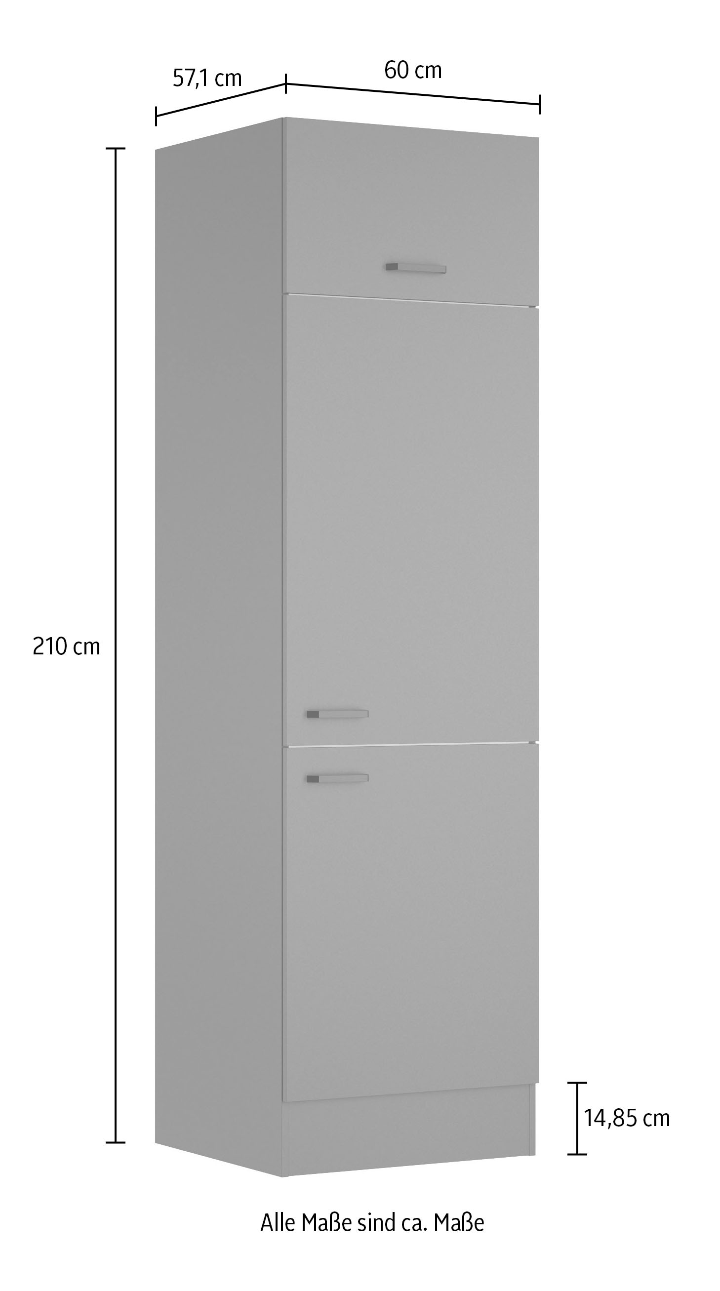 OPTIFIT Armoire haute »OPTImulti« Breite 60 cm, mit 2 Türen, 1 Klappe, 1 Einlegeboden, Metallgriffe