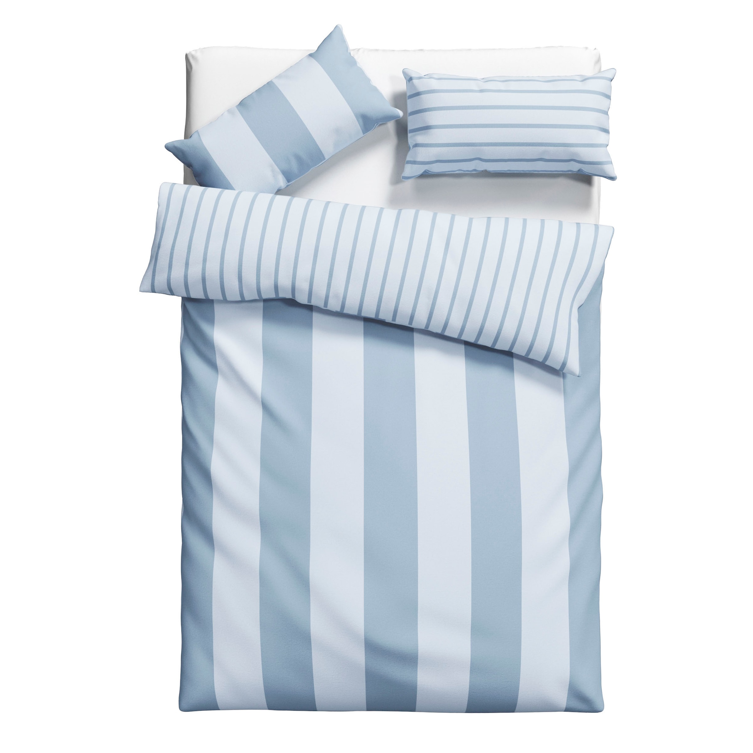 GOODproduct Linge de lit »Sari in verschiedenen Qualitäten« 2 à partir de taille 135x200 cm, design réversible, linge de lit moderne à rayures
