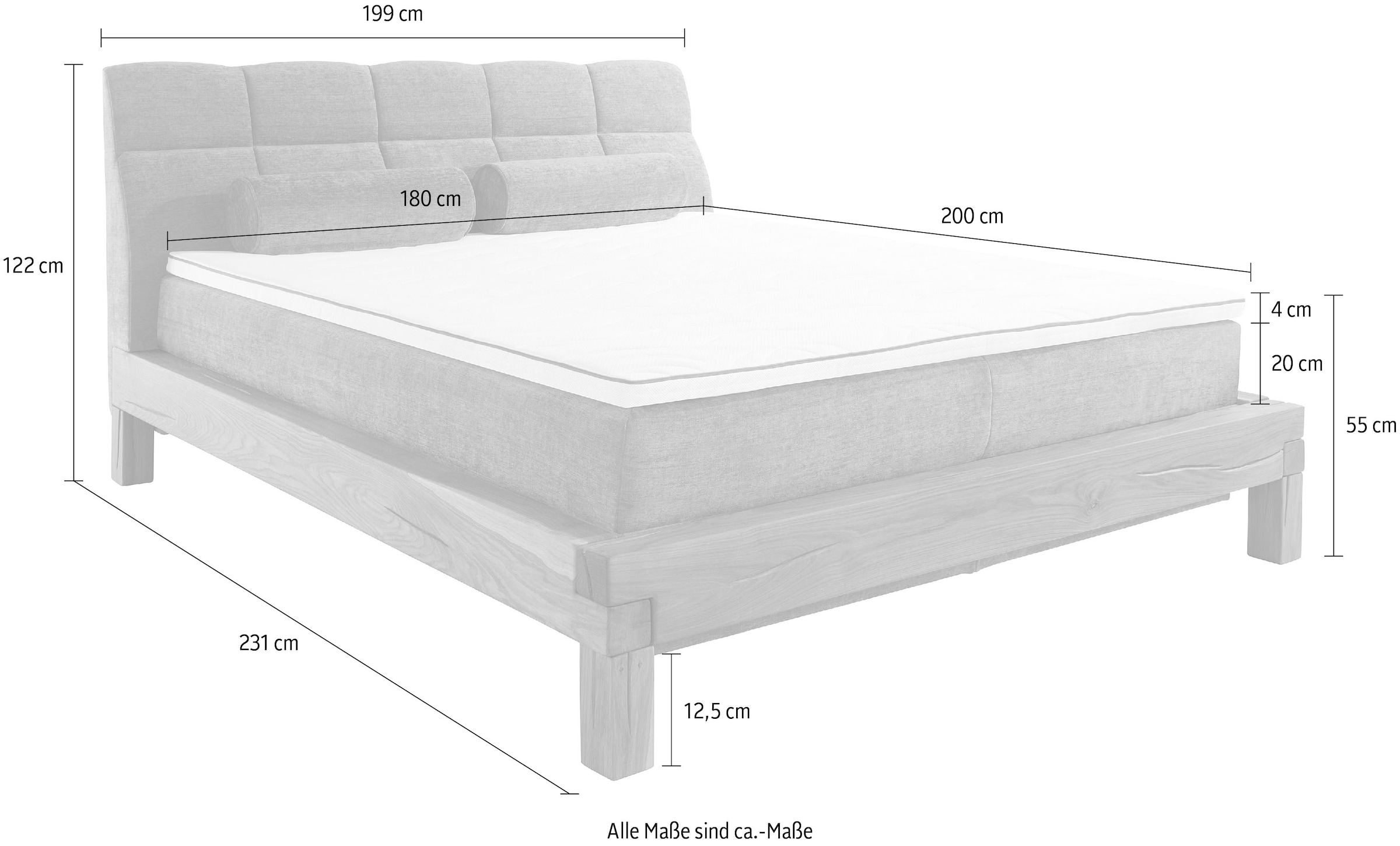 Home affaire Lit boxspring »Villads« surface de couchage : 180/200 cm, base boxspring intérieure, tissus recyclés