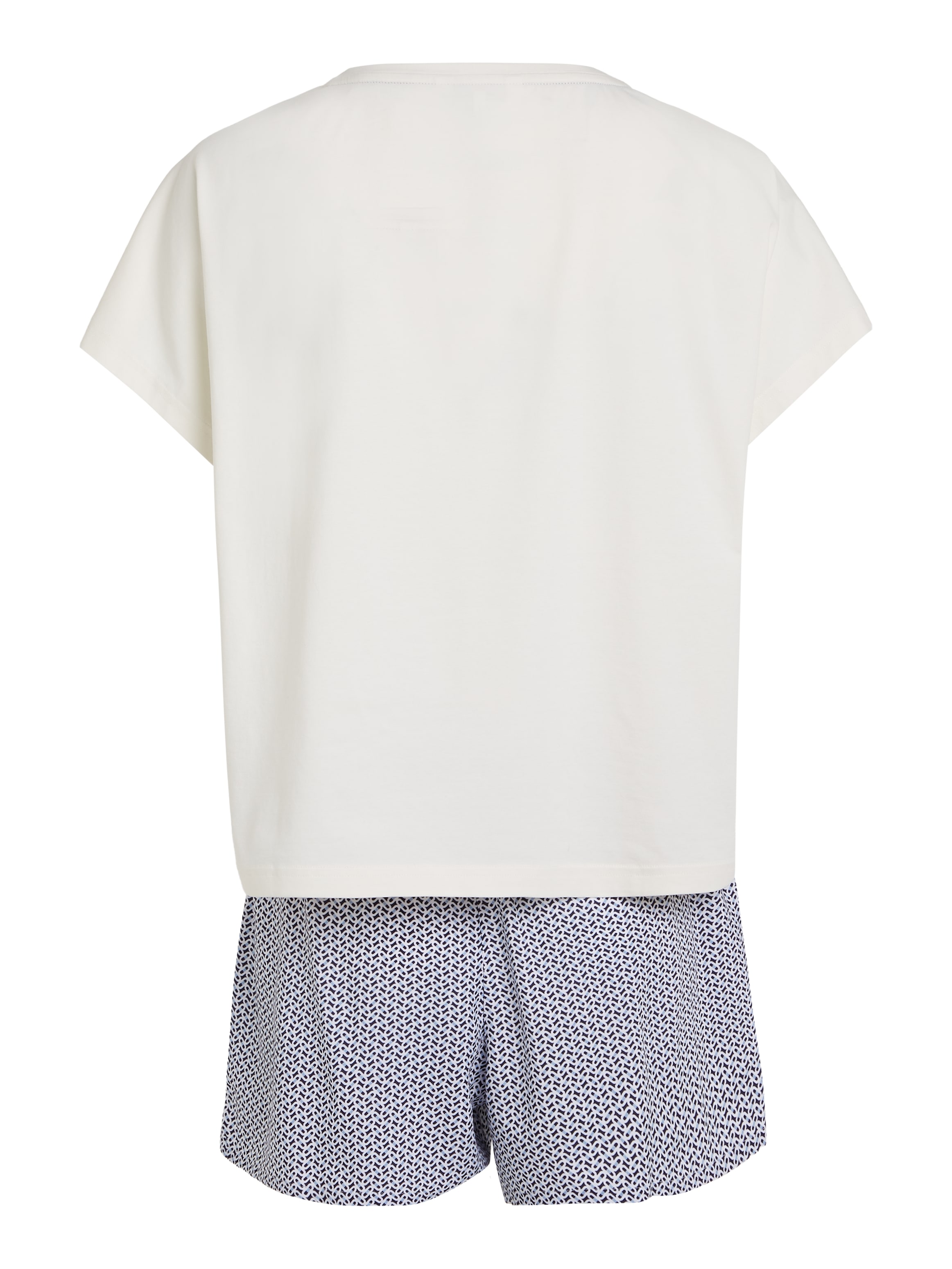 Tommy Hilfiger Underwear Shorty »SS PYJ SET WOVEN« Set, Shirt+Shorts, 2 pièces Shirt uni, Shorts gemustert