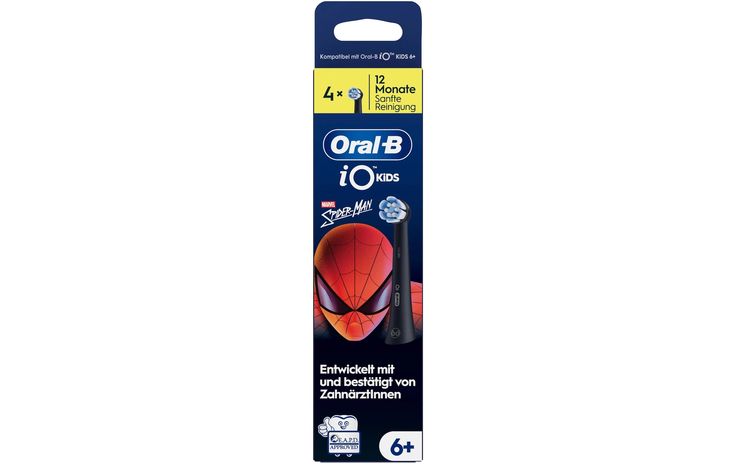 Oral-B Aufsteckbürsten »iO Kids 6+ Marvel Spiderman« Sanft zu wackeligen Zähnen & Zahnfleisch, ab 6 Jahren