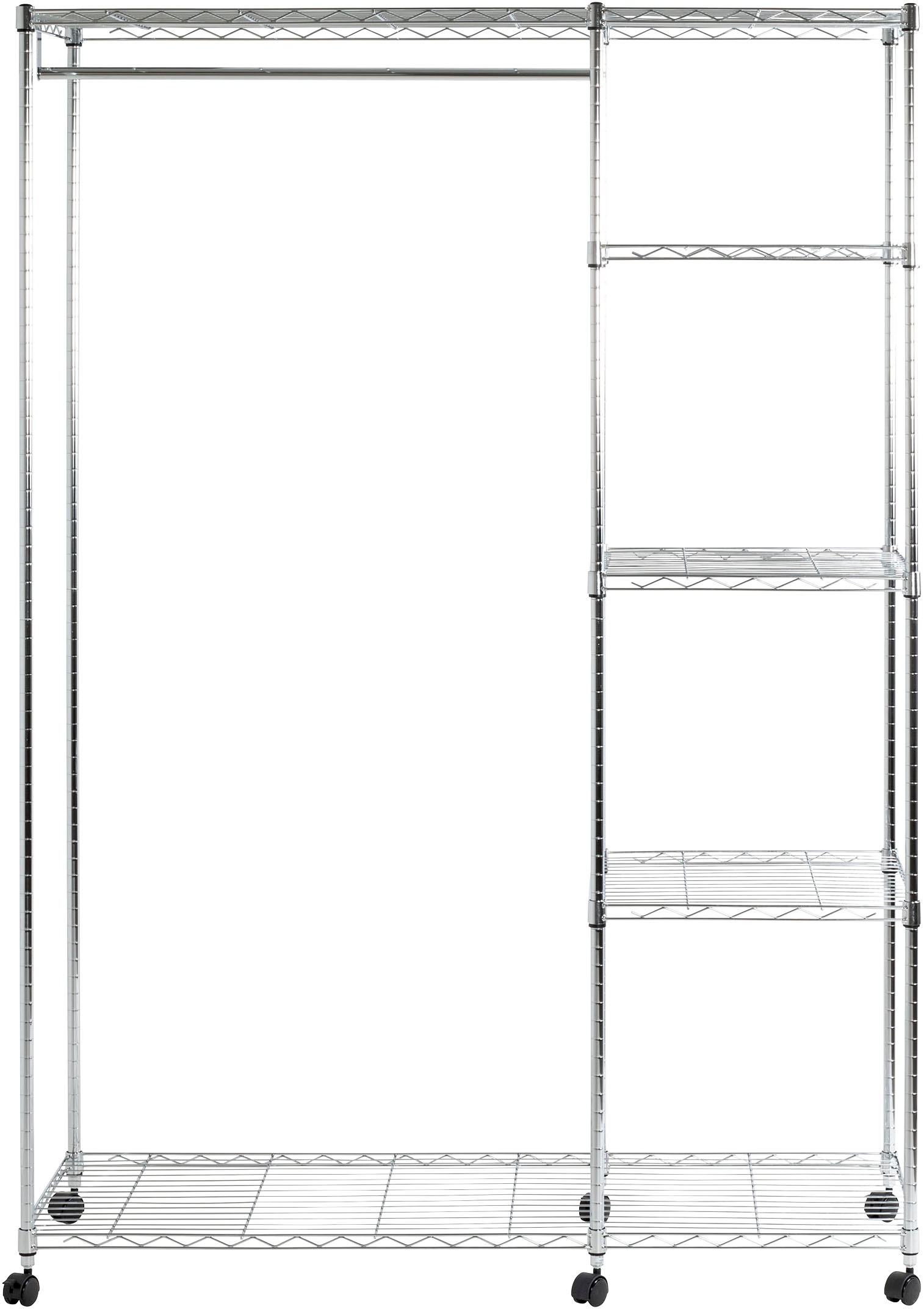 HAKU Porte-manteau »Garderobe, Garderobenständer, Kleiderständer auf Rollen, Kleiderwagen« rectangulaire - en métal argenté - L/P/H 123/45/181 cm