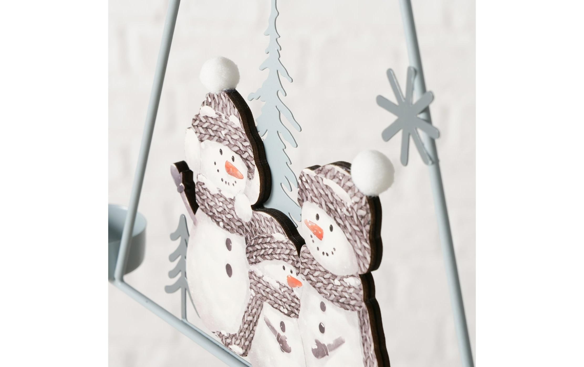 BOLTZE Dekoobjekt »Teelichthalter Frosty Holz, 31 x 49.5 cm«