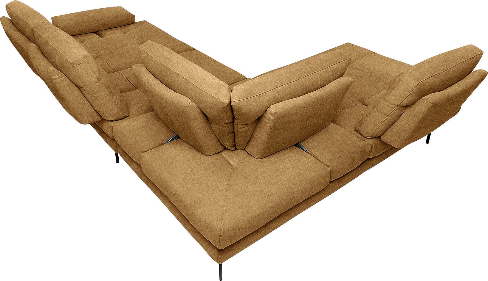 CALIA ITALIA Canapé d'angle »Toby Wing, B/T: 288/232 cm, Designsofa mit sensationellem Sitzkomfort« L-Form, Sitztiefenverstellung, funktionale Ecke, Füsse in schwarz matt