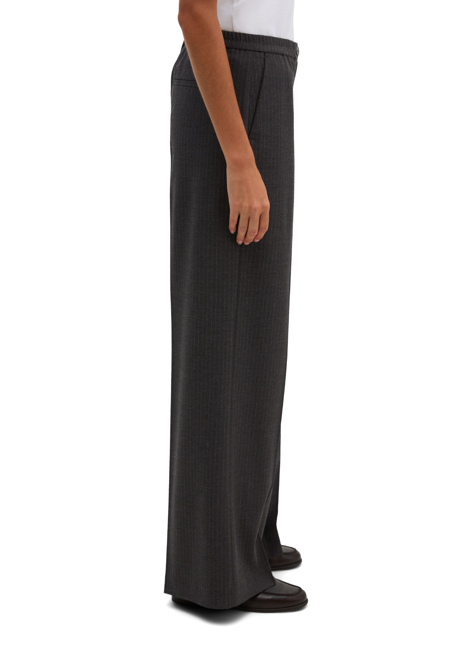 Marc O'Polo Pantalon tissé »Margo Wide«  aspect laine, jambes décontractées longues
