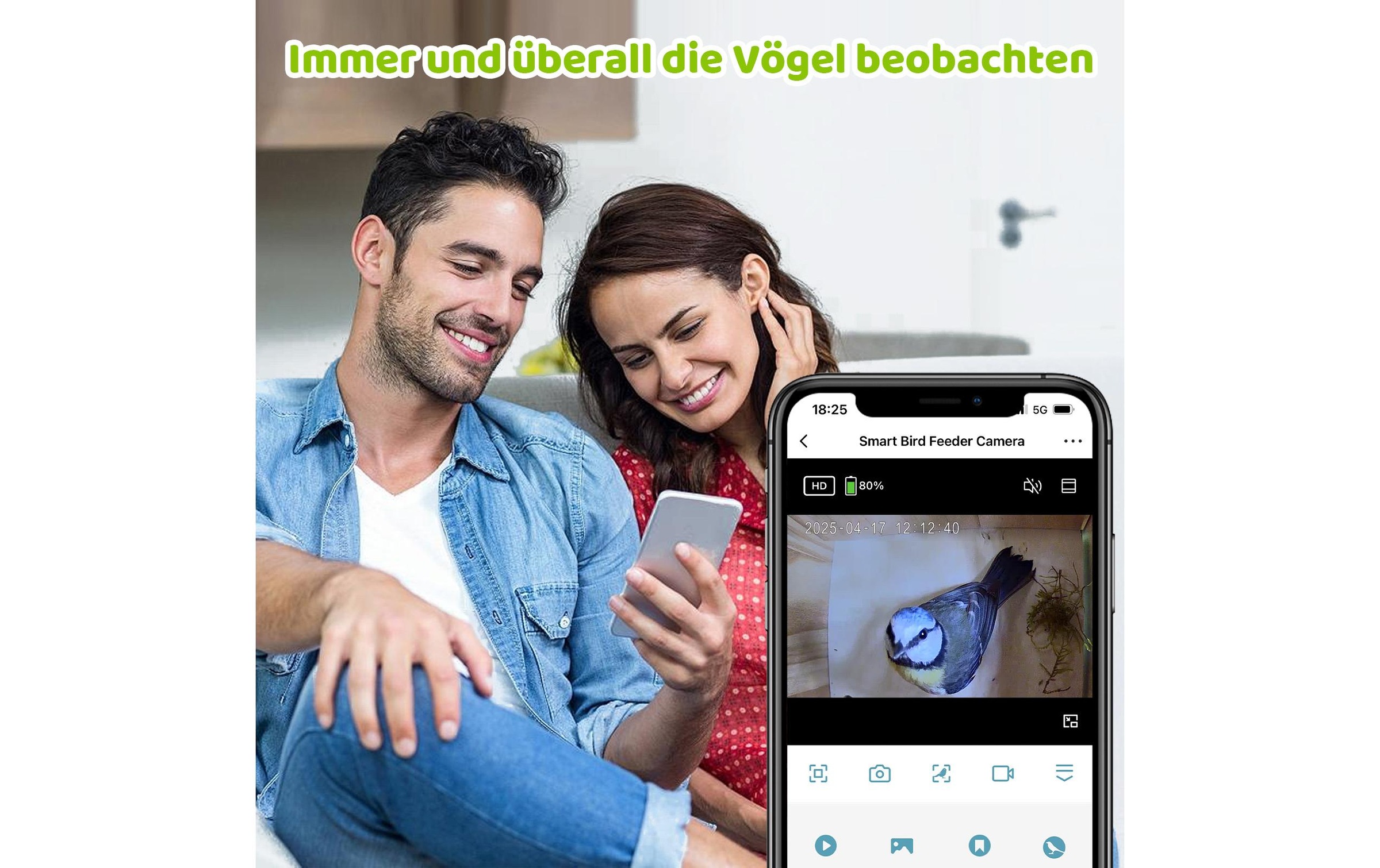   Nistkasten »Sanilu Vogel mit Kamera und Solarpanel«