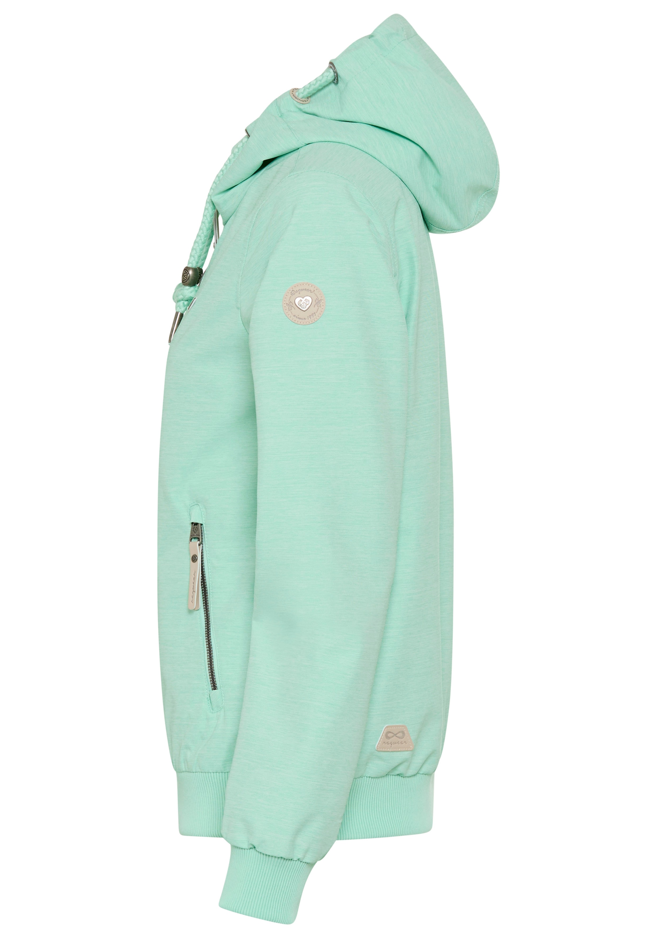 Ragwear Veste d'extérieur »NUGGIE O« avec capuche coupe longueur hanches, col montant, avec fermeture éclair