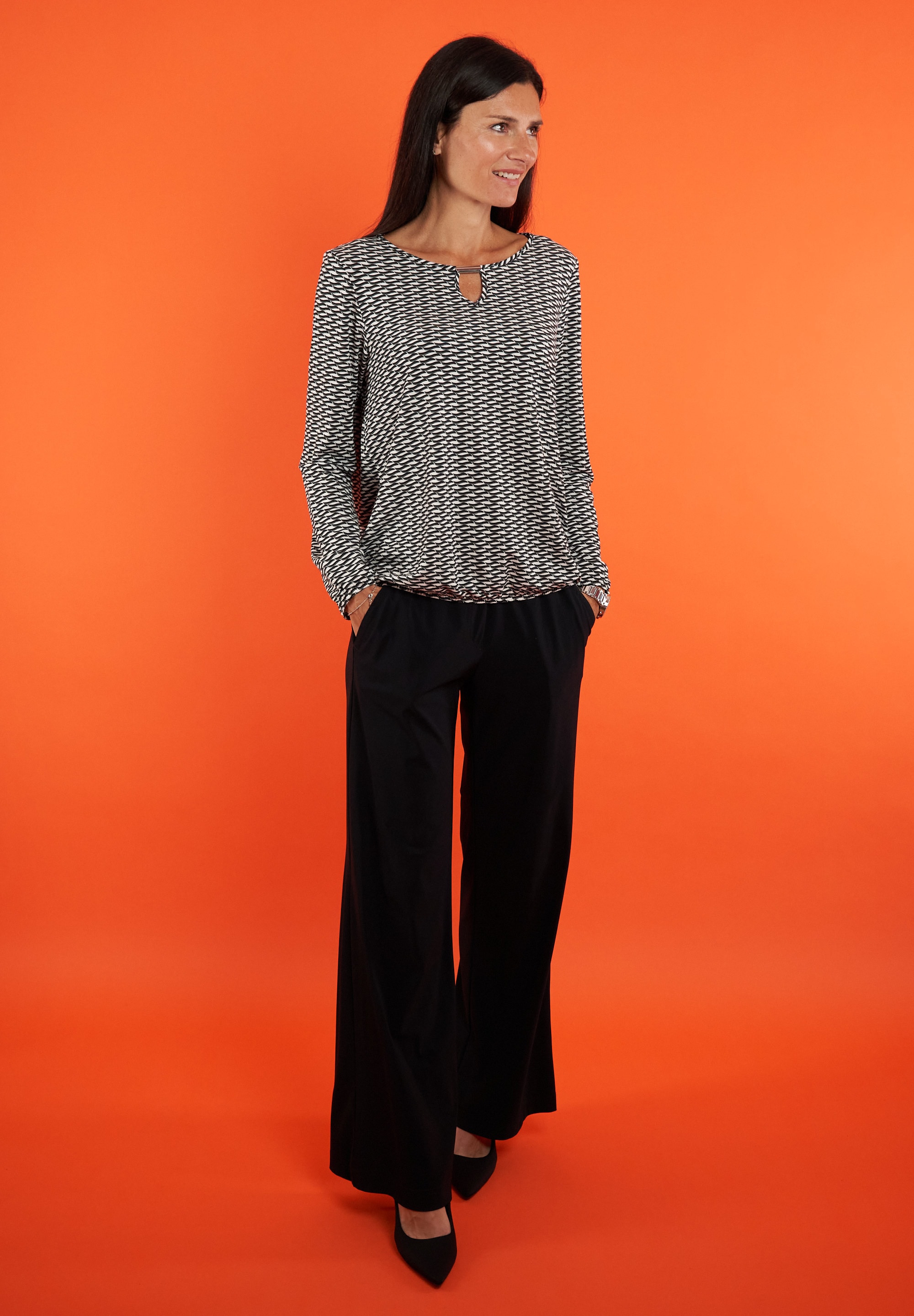 Seidel Moden Langarmshirt »Exklusiv bei OTTO« mit grafischem Muster und Cut-Out - MADE IN GERMANY