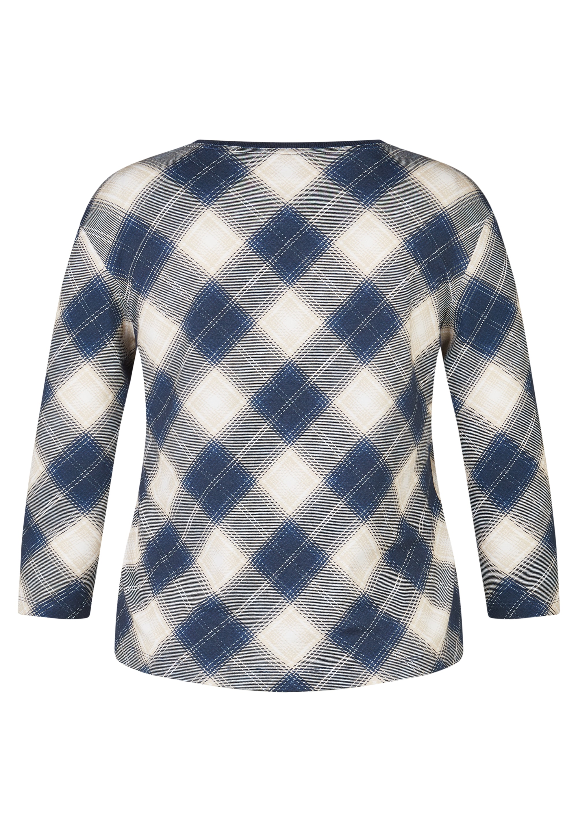 Rabe T-shirt à manches 3/4 aspect carreaux