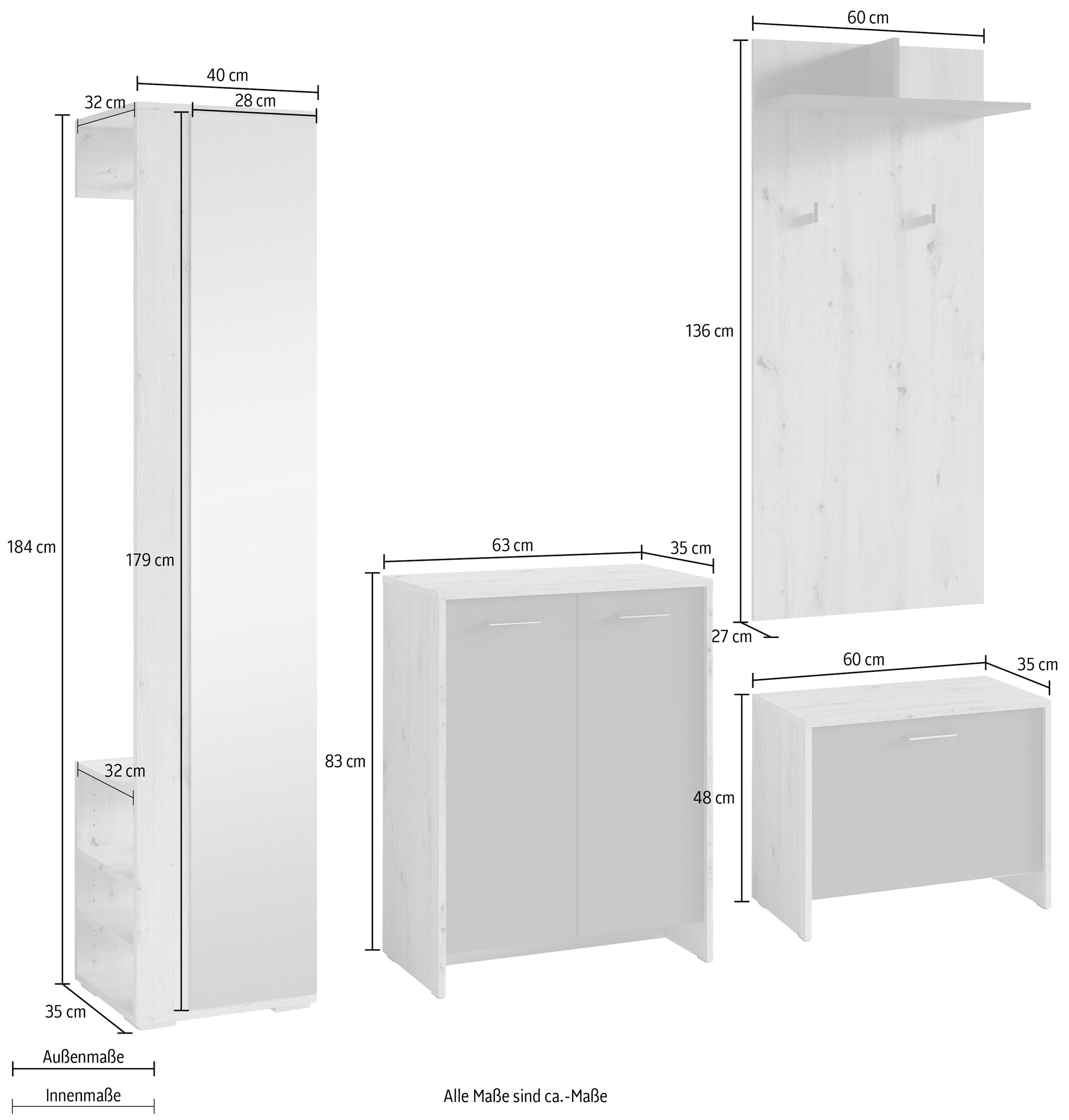 INOSIGN Garderoben-Set »Ben« 4 Stk. tlg.