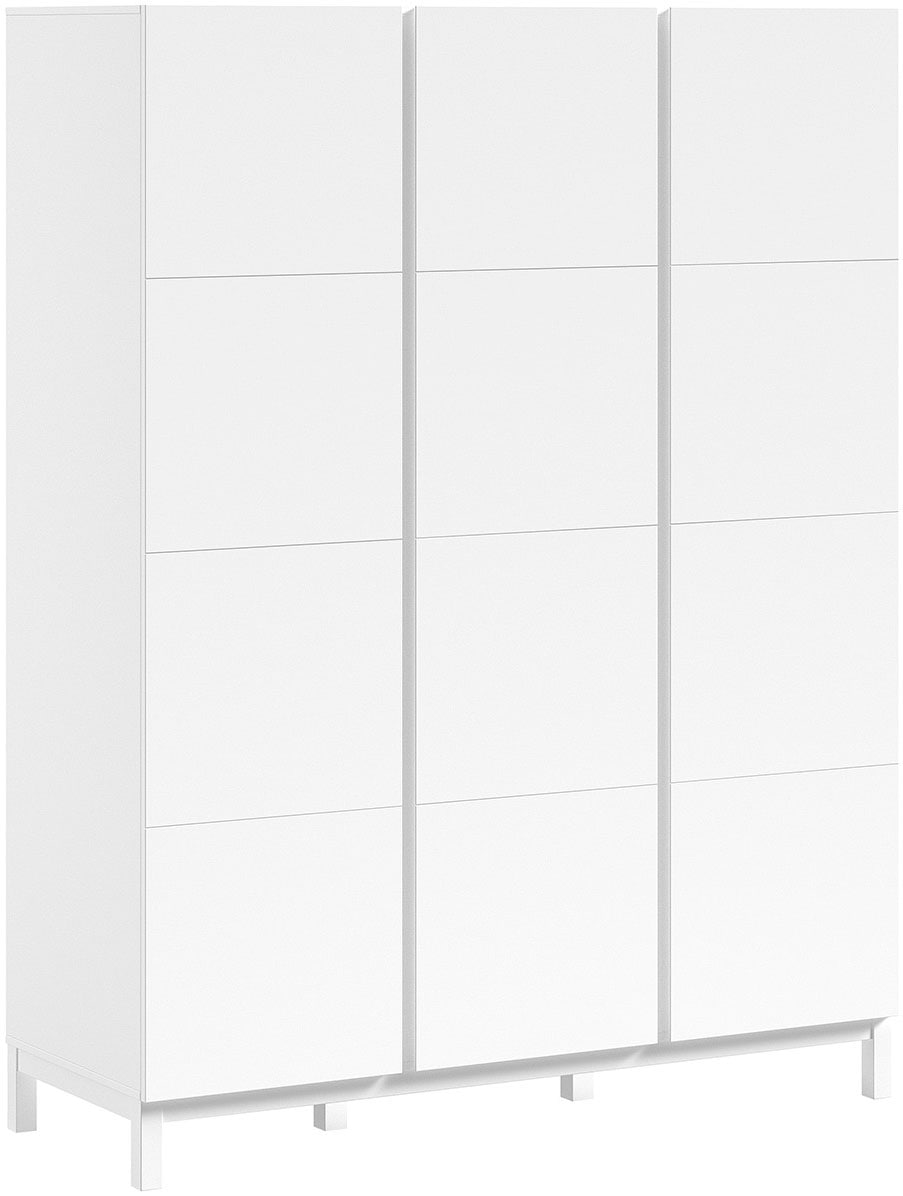 Vipack Set de chambre d'adolescent »Set best. aus Einzelbett 90/200, Nachtkonsole, Kleiderschrank 3-trg.« 3 cuis tlg. au design épuré, surface laquée facile d'entretien en blanc