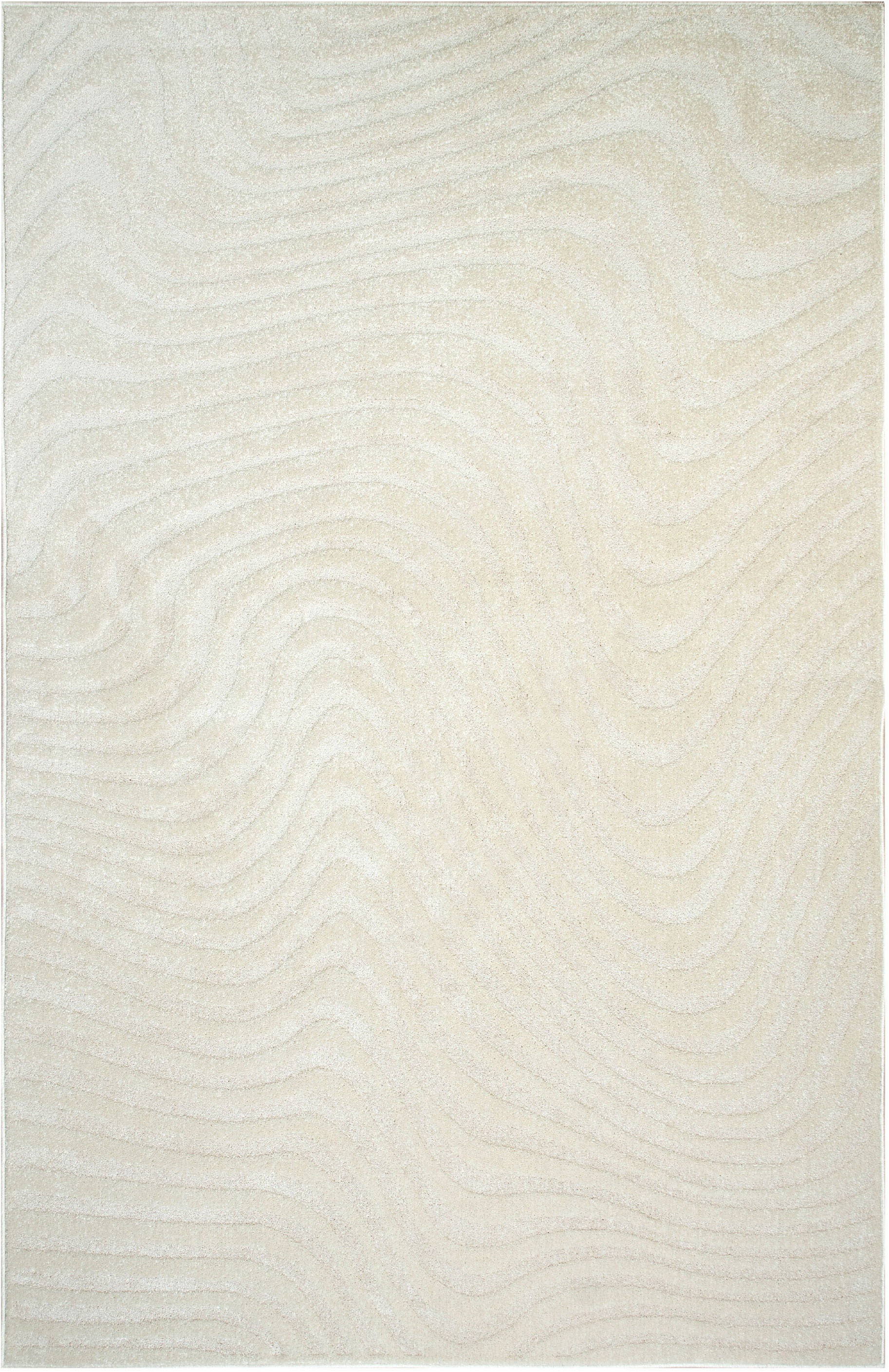 my home Teppich »Vibek, Wellen-Design in Hoch-Tief-Struktur« rechteckig 9 mm Höhe 3D-Effekt, softer Kurzflor, pflegeleicht, Scandi-Look