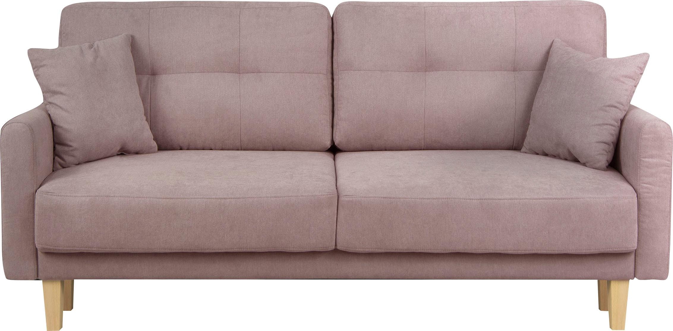 Home affaire 2-Sitzer »TRIPLO mit Wellenunterfederung, Masse B/T/H: 165/100/89 cm« Sofa mit Steppung im Rückenbereich, incl. Rückenkissen und Zierkissen