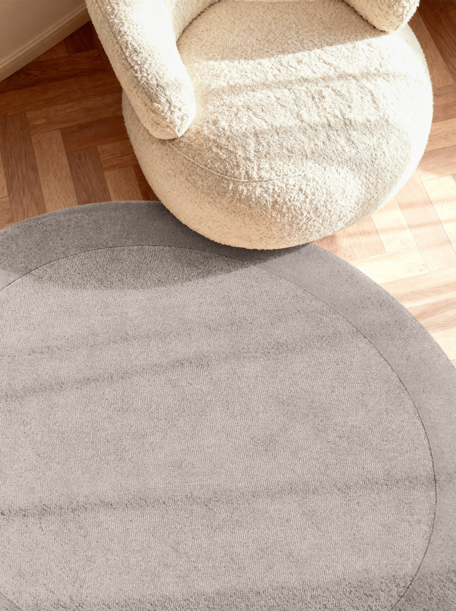Villeroy & Boch Tapis »Wollteppich Kivi« Rond 17 mm Höhe tissé main, laine, bordure, uni, coureur, salon, organique