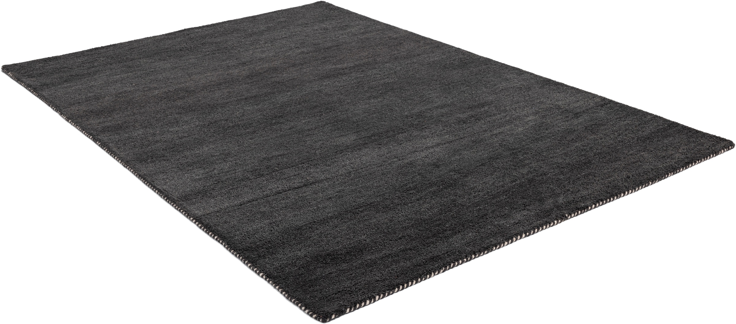 THEKO Wollteppich »Gabbeh Uni, Handgefertigt, meliert, auch als Läufer erhältlich, Wolle« rechteckig 14 mm Höhe Schlafzimmer, Wohnzimmer, Esszimmer, auch als Läufer oder rund