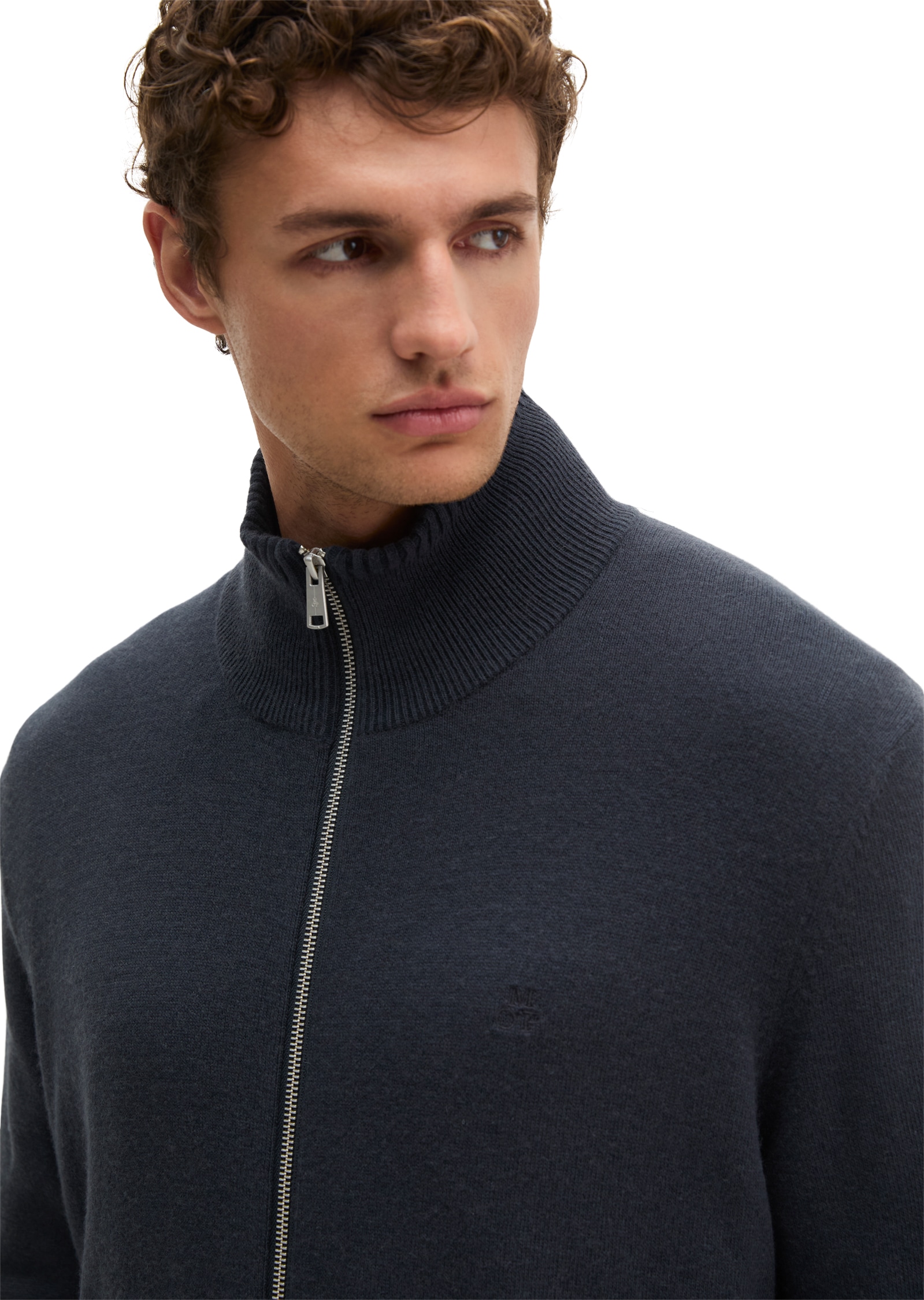Marc O'Polo Veste en tricot regular aus Bio-Baumwoll-Schurwoll-Mix