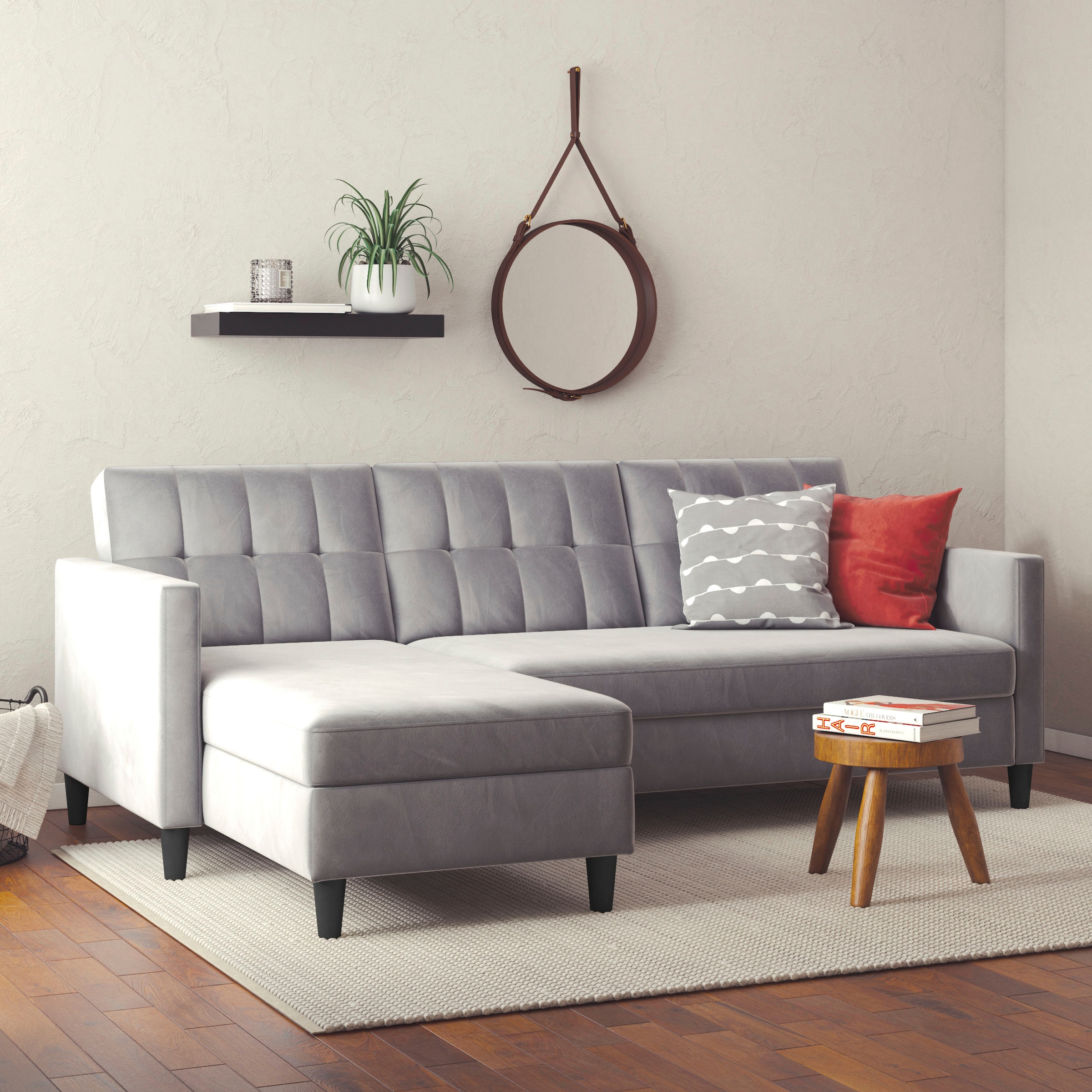 Dorel Home Canapé d'angle »Hartford II« mit Bettfunktion und Stauraum, Recamiere beidseitig montierbar