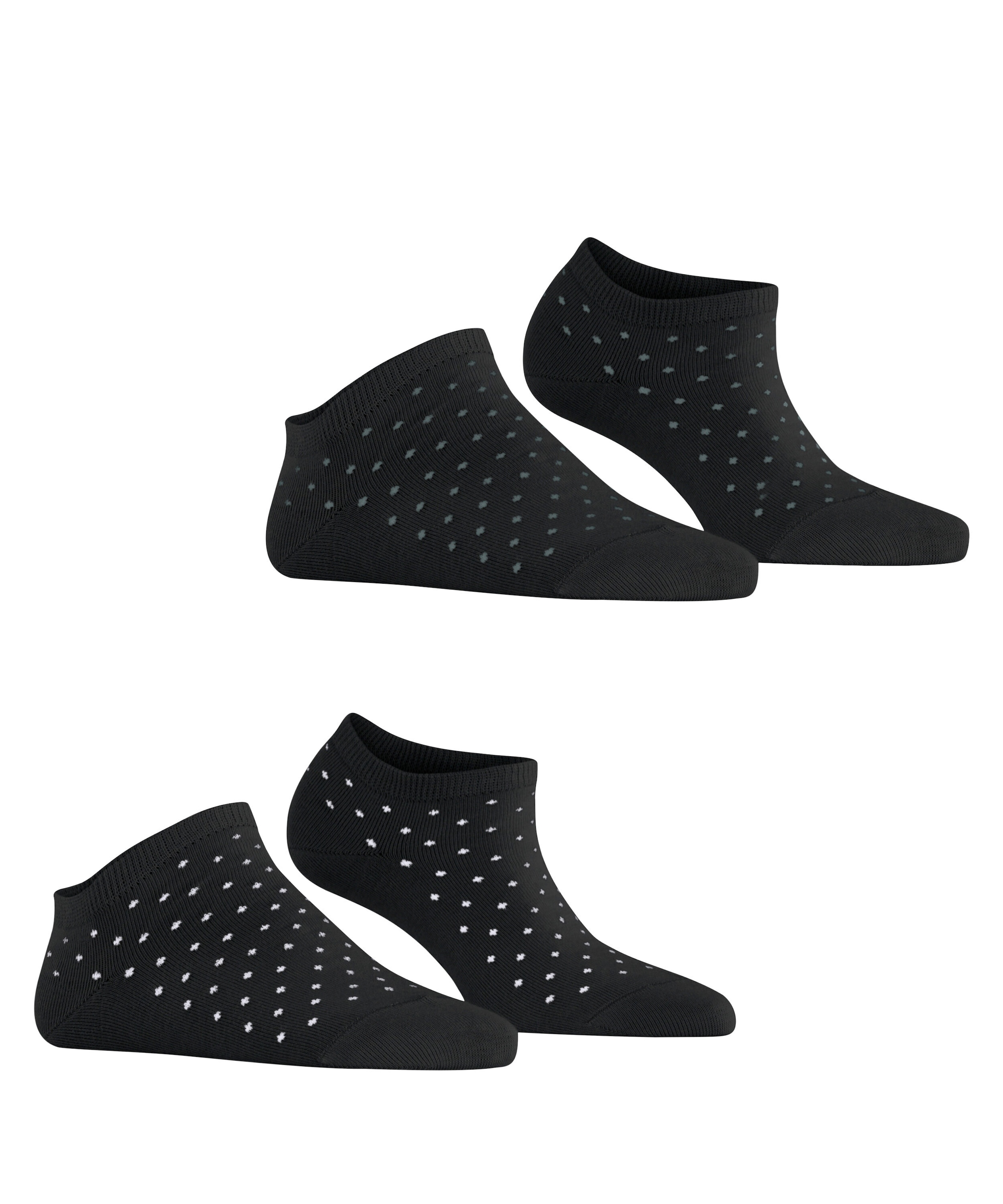 Esprit Chaussettes de baskets »Fine Dot« 2 paires,  motif à pois, bord resserré, pois