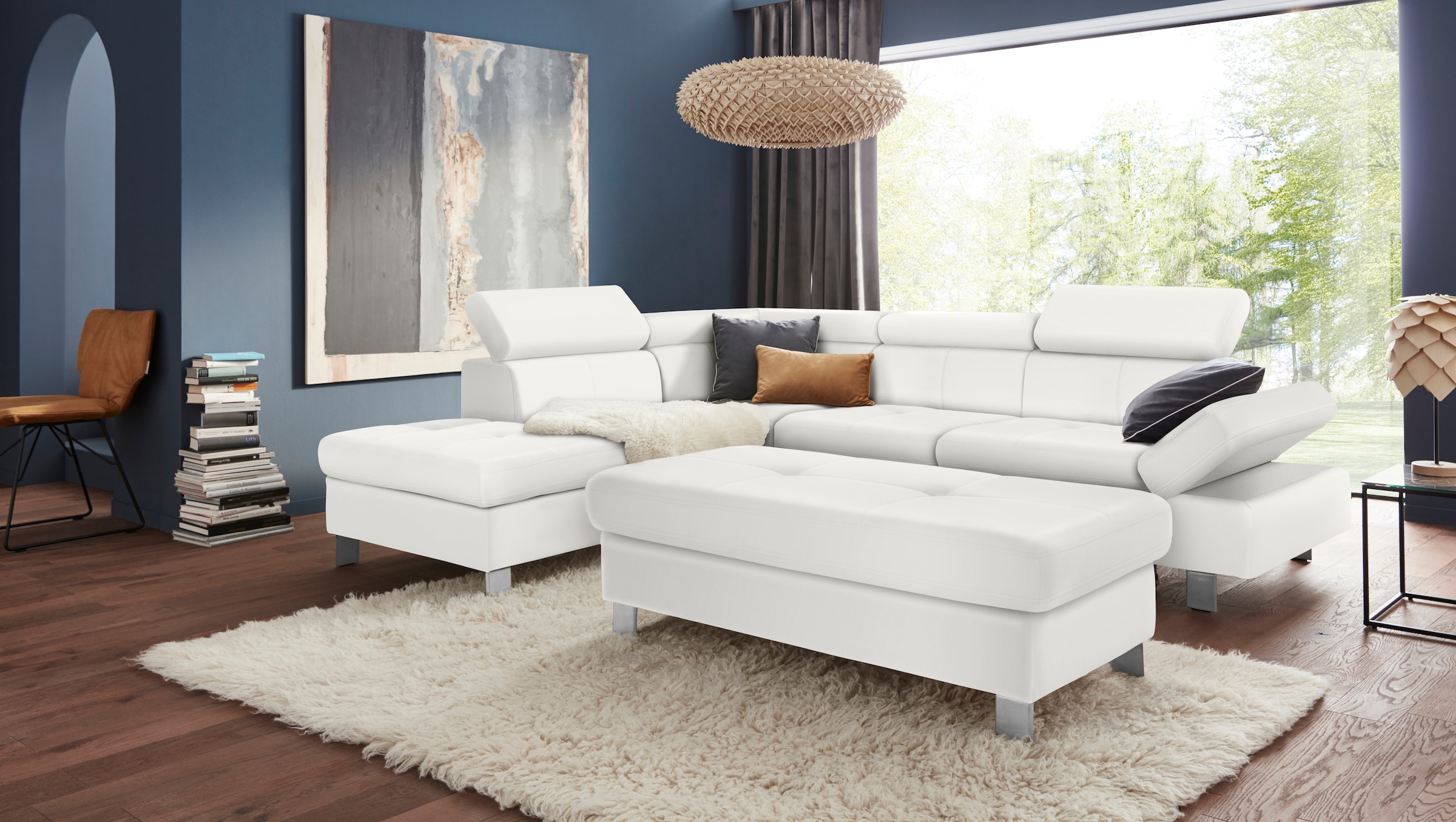 exxpo - sofa fashion Canapé d'angle »Fiji, L-Form« mit Kopf- bzw. Rückenverstellung, wahlweise mit Bettfunktion