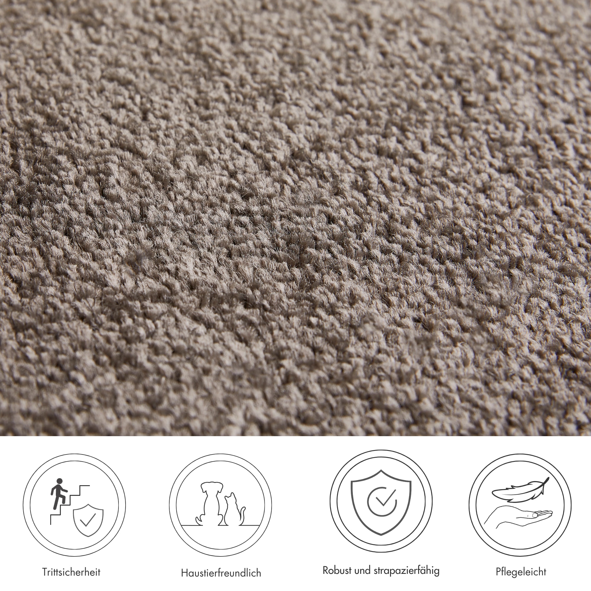 Andiamo Stufenmatte »Casablanca, Made in Netherlands« halbrund 6,5 mm Höhe Uni Farben, selbstklebend, strapazierfähig, 15 Stück in einem Set