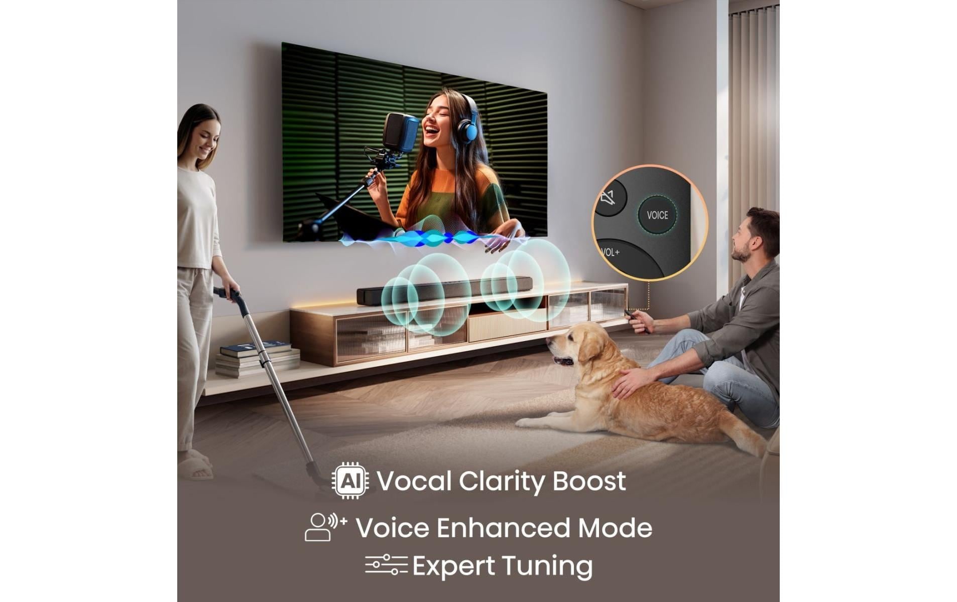 Hisense Soundbar »HS1000« 2.0 (Bluetooth Dolby Digital | EQ Modi | Kabellos | Lautstärkeanpassung | USB-Wiedergabe 120 W)