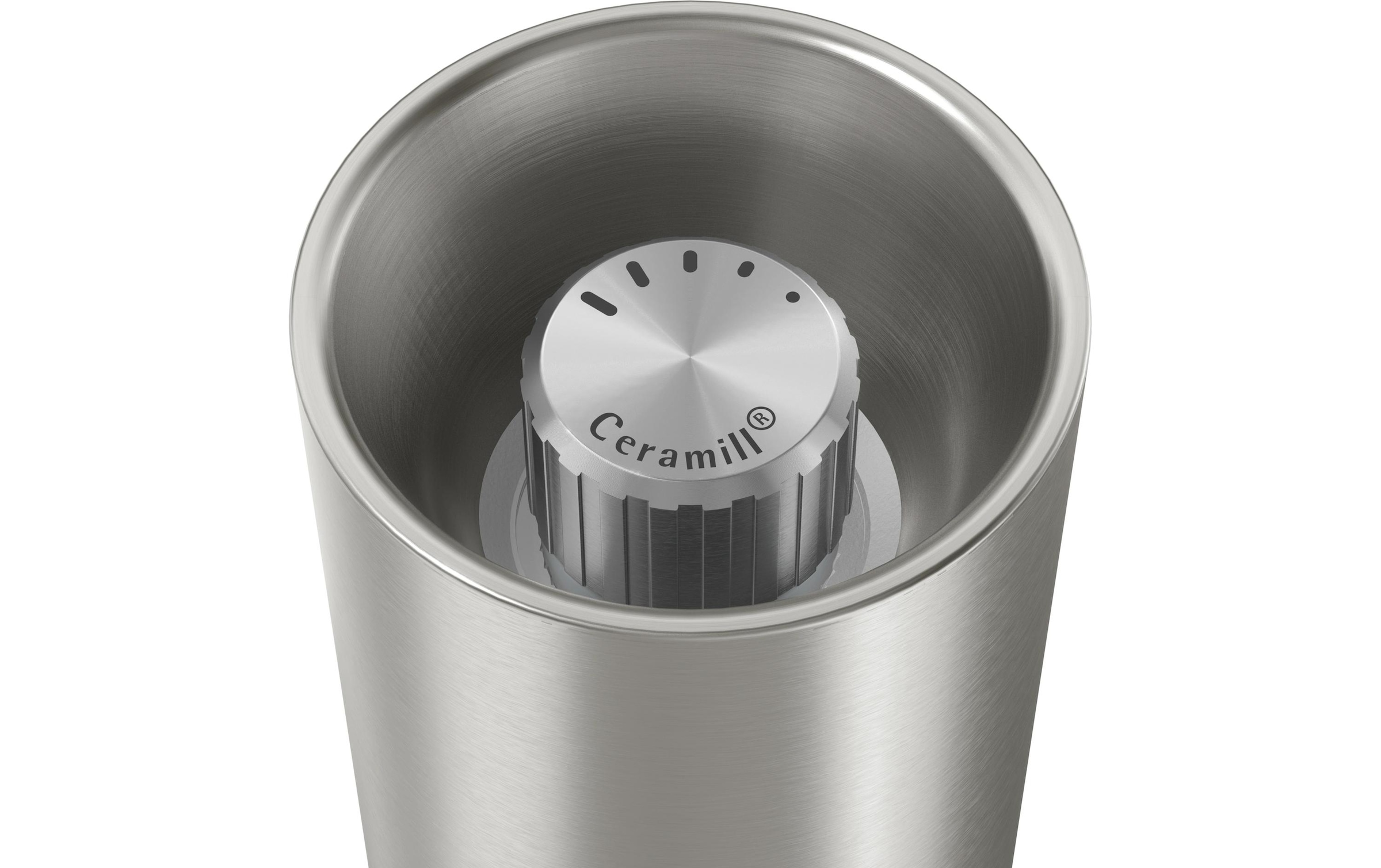 WMF Moulin à épices »Signature Pro, aus Edelstahl« Keramikmahlwerk, einstellbarer Mahlgrad, magnetischer Deckel