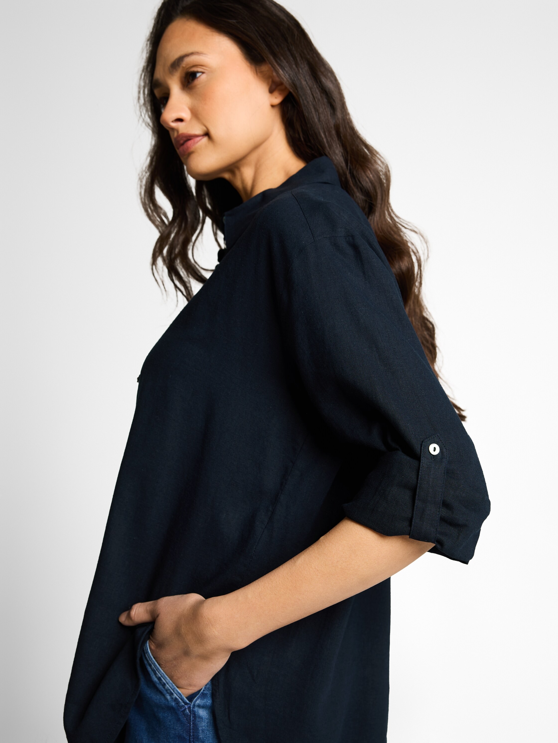 TOM TAILOR Hemdbluse mit Turn-Up Ärmeln