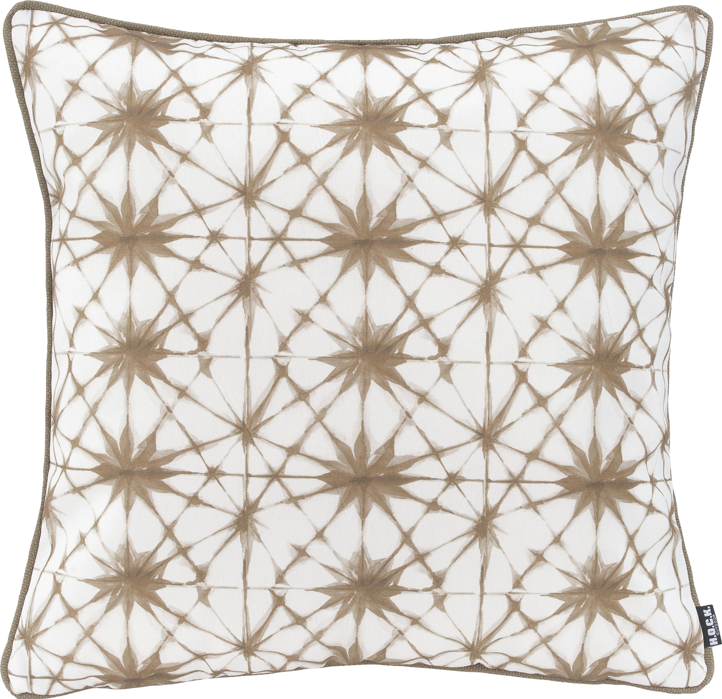 H.O.C.K. Dekokissen »Badu Batik Saphire Outdoor« mit Keder, Kissenhülle mit Füllung, 1 Stück