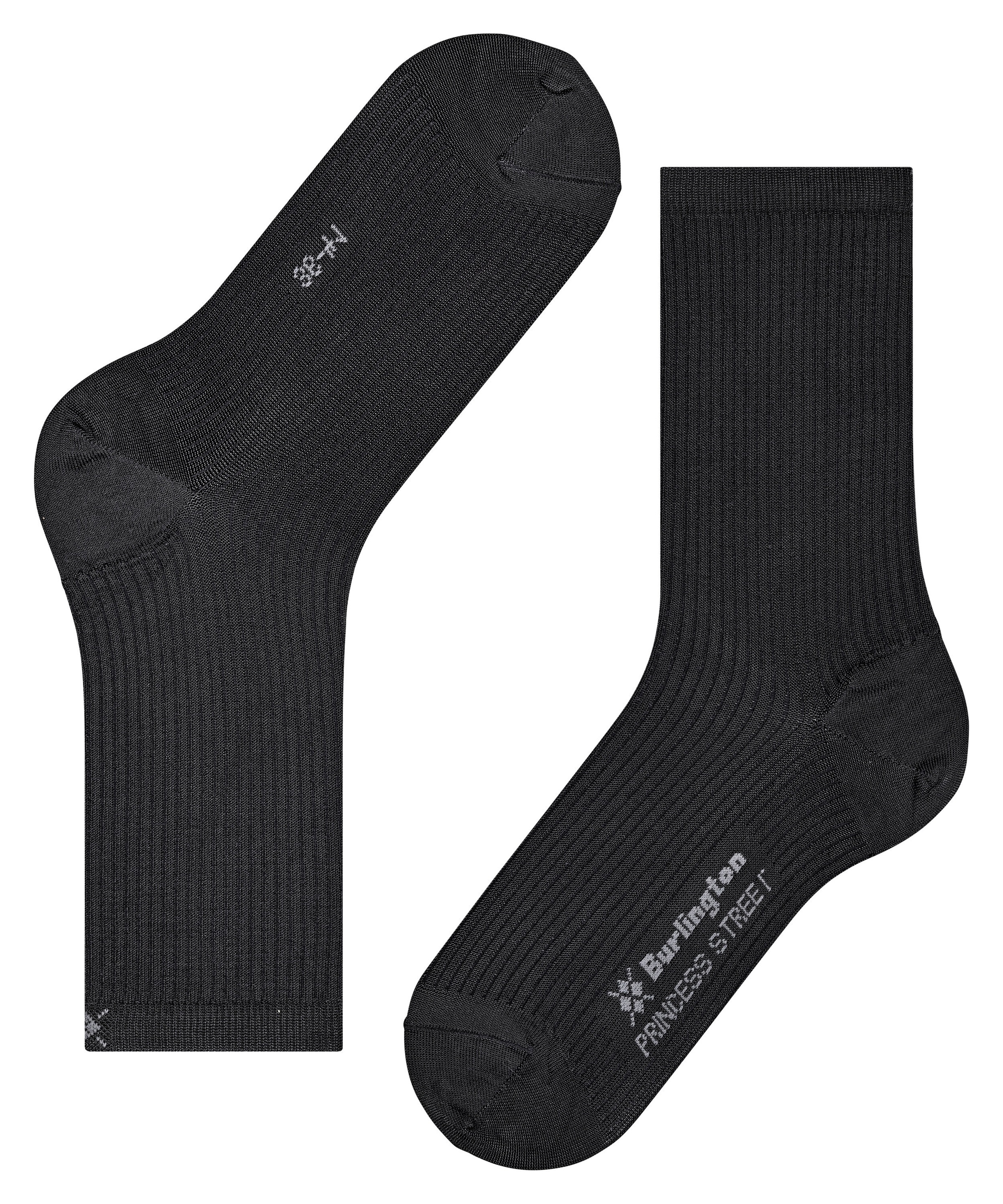 Burlington Chaussettes »Princess Street« Taille unique 36-41, structure côtelée fine, mélange viscose