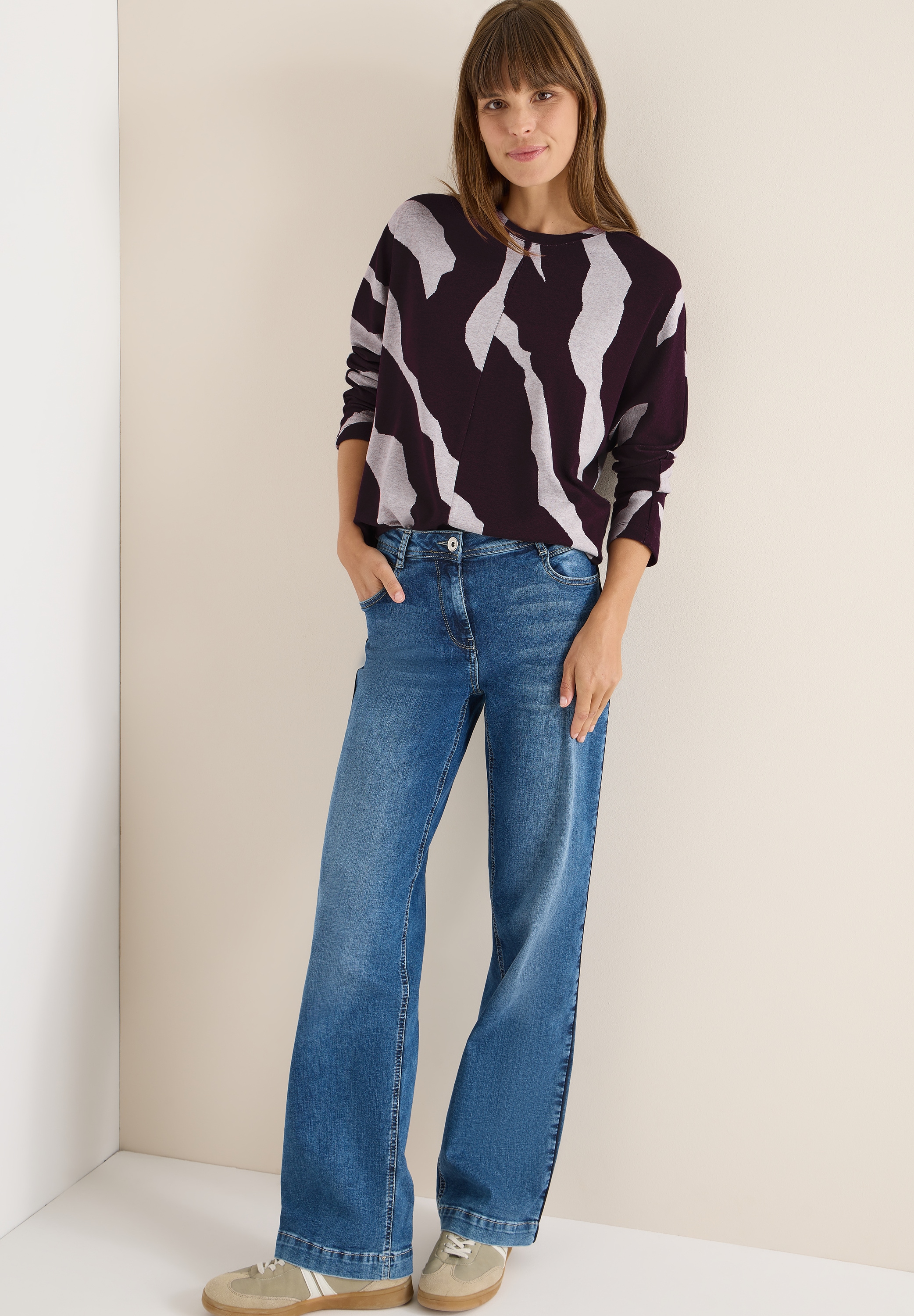 Cecil Pull à col rond mit grafischem Allover-Print