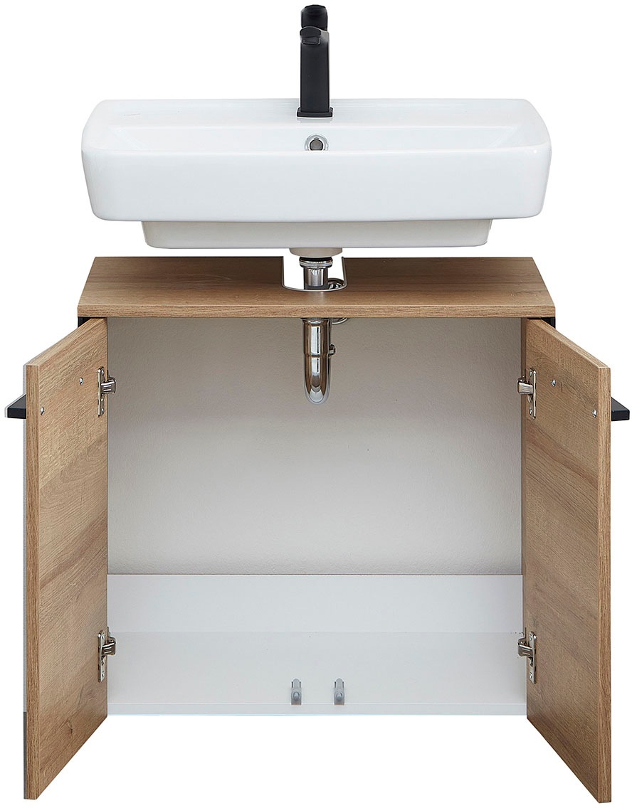 Saphir Ensemble de meubles de salle de bain »Quickset 395 4-teilig, Waschbeckenunterschrank mit LED-Spiegelschrank« 5 cuis tlg.