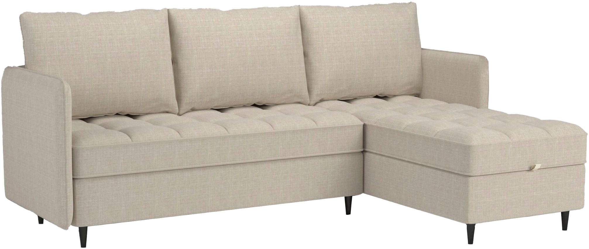 Dorel Home Canapé d'angle »LINDHUS, L-Form, verschiedene Stellvarianten, Schlaf-Liege« Modulsofa, Recamiere, grosser Bettkasten, Cord, Chenille