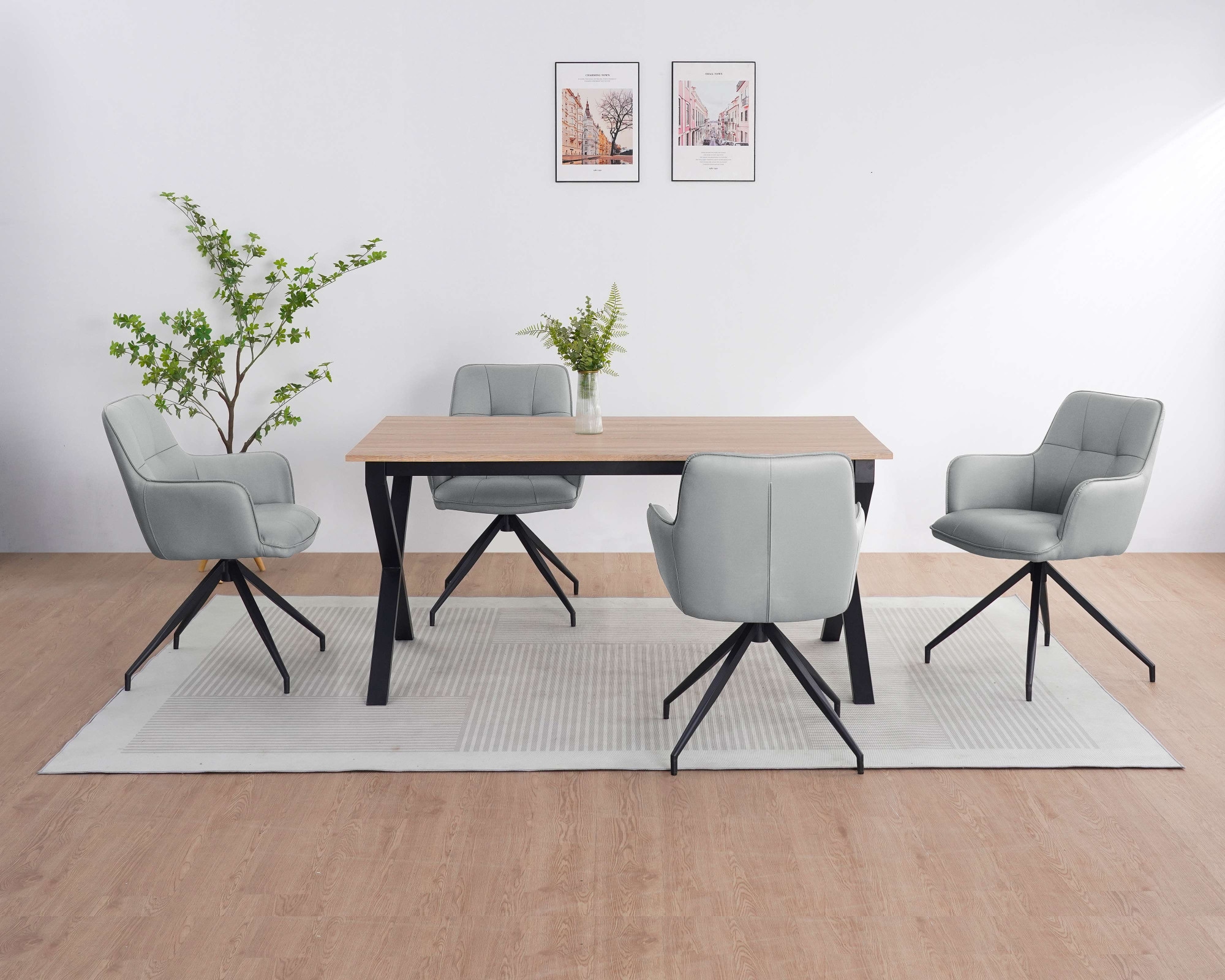 GOODproduct Chaise de salle à manger »Cardiff« () 1 cuisSitzschale 360° drehbar, Kunstleder Bezug, Sitzhöhe 49 cm