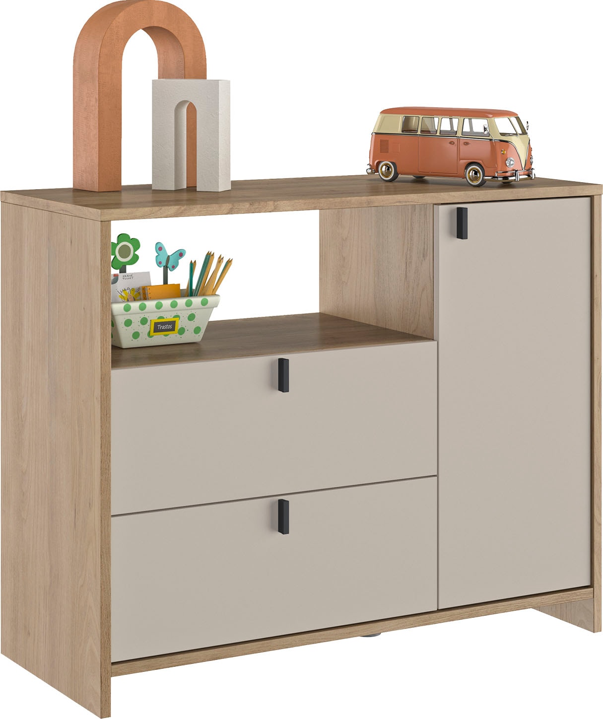 Gami Kommode »RITMO« Praktische und funktionale Kommode mit 2 Schubladen und einem Fach