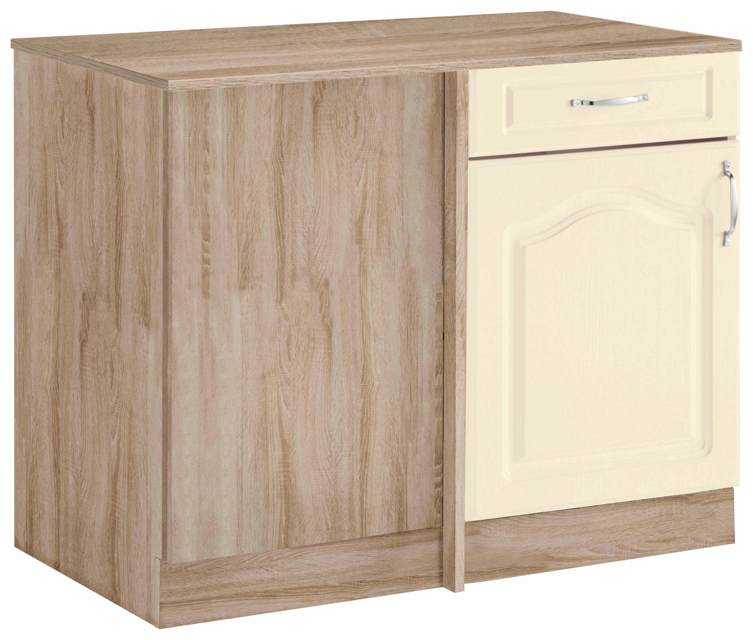 wiho Küchen Meuble bas d'angle »Linz« 100 cm breit, Planungsmass 110 cm, in Landhaus-Optik