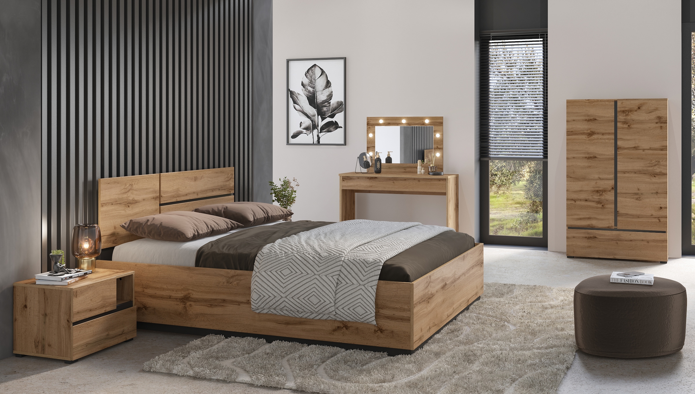 Home affaire Armoire à linge »Cross, moderner griffloser Kleiderschrank« Mehrzweckschrank, Drehtürenschrank mit 1 Schublade, 3 Farben verfügbar