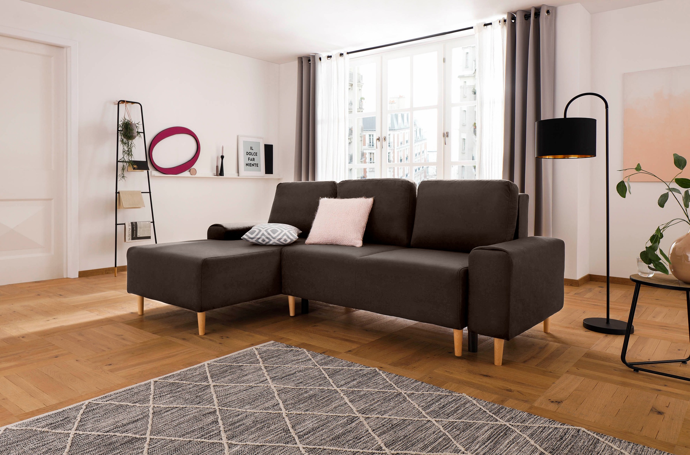 Home affaire Ecksofa »Samu L-Form« wahlweise mit Bettfunktion und Bettkasten