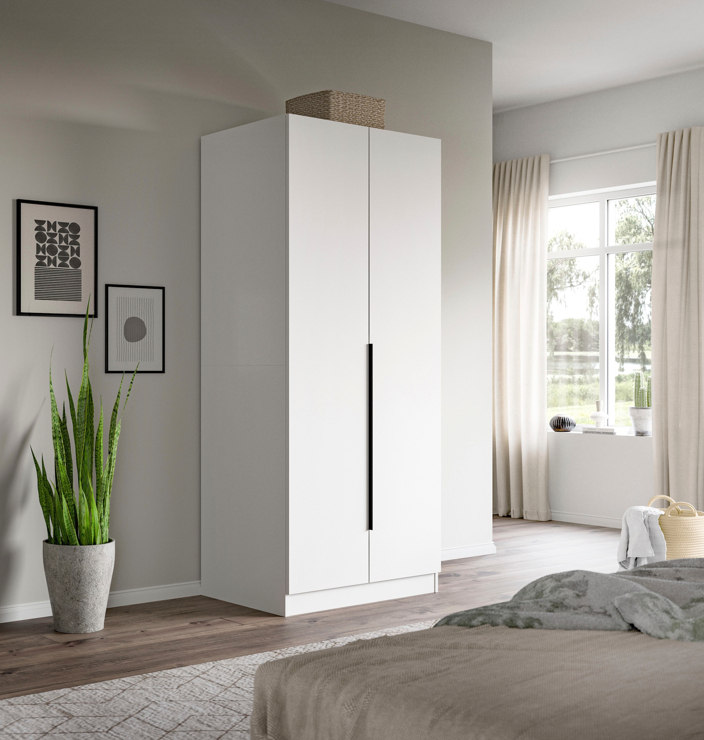Home affaire Kleiderschrank »Skarde Schlafzimmerschrank, Garderobe, Schrank« Otto Bestseller Garderobe Schlafzimmerschrank,  Breite: 80 cm, weiss, Kleiderstange, Einlegeboden