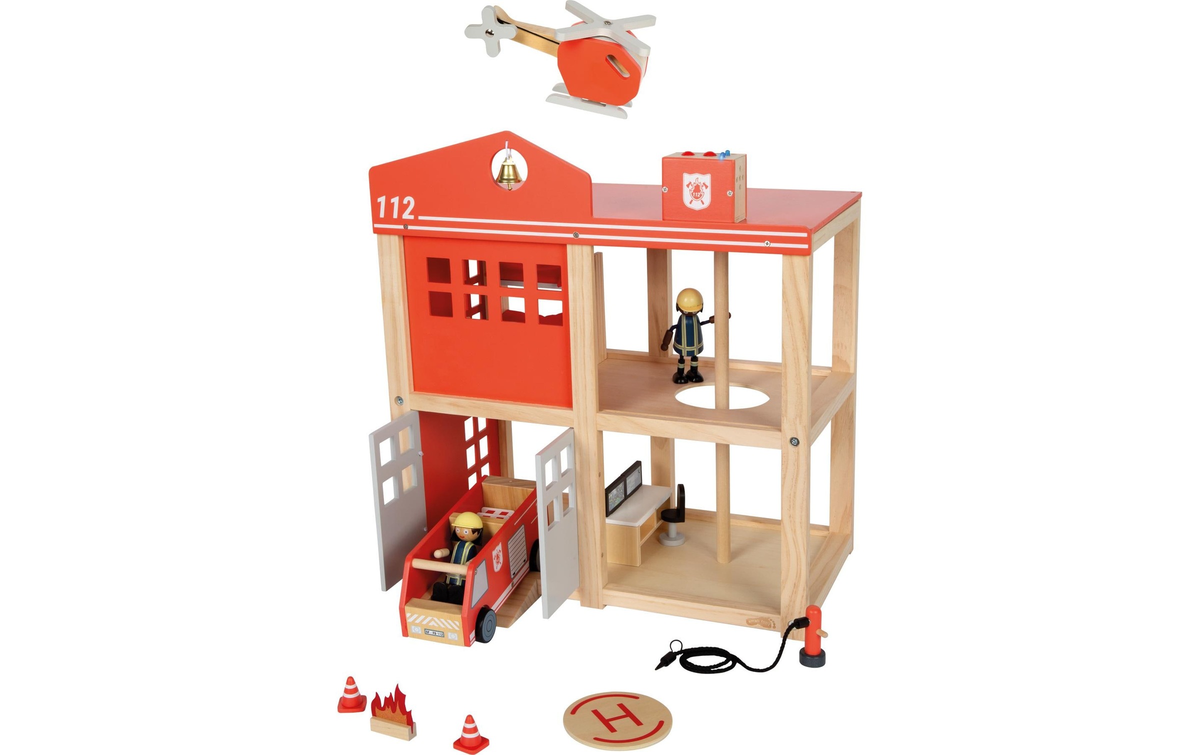 Small Foot Spiel-Feuerwehrwache »Grosse Feuerwache mit Zubehör« batteriebetriebenes Sound- & Lichtmodul für realistische Einsätze