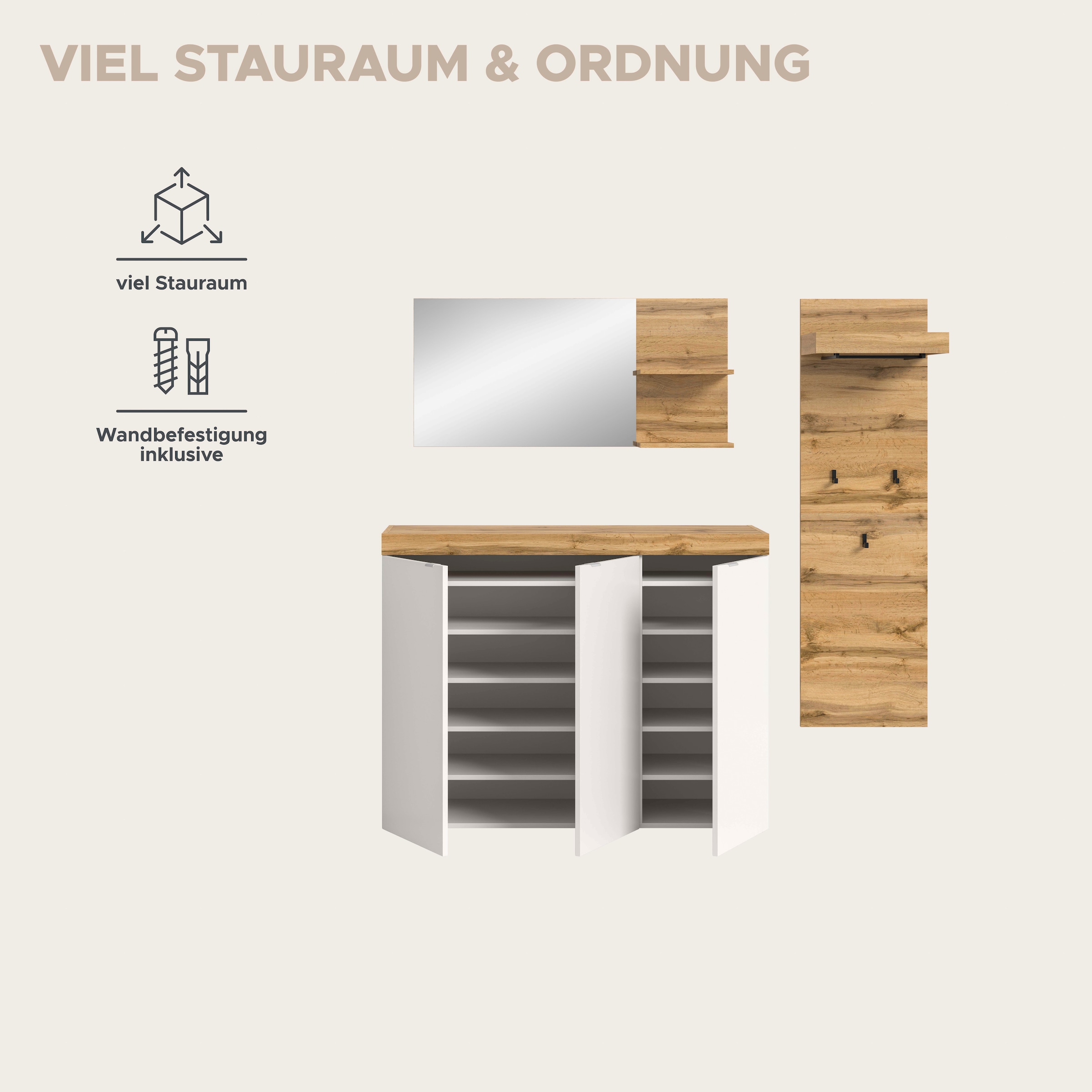 GOODproduct Ensemble de vestiaires »MAMBO II, 3-teilig, hängend oder stehend montierbar« 3 cuis tlg.