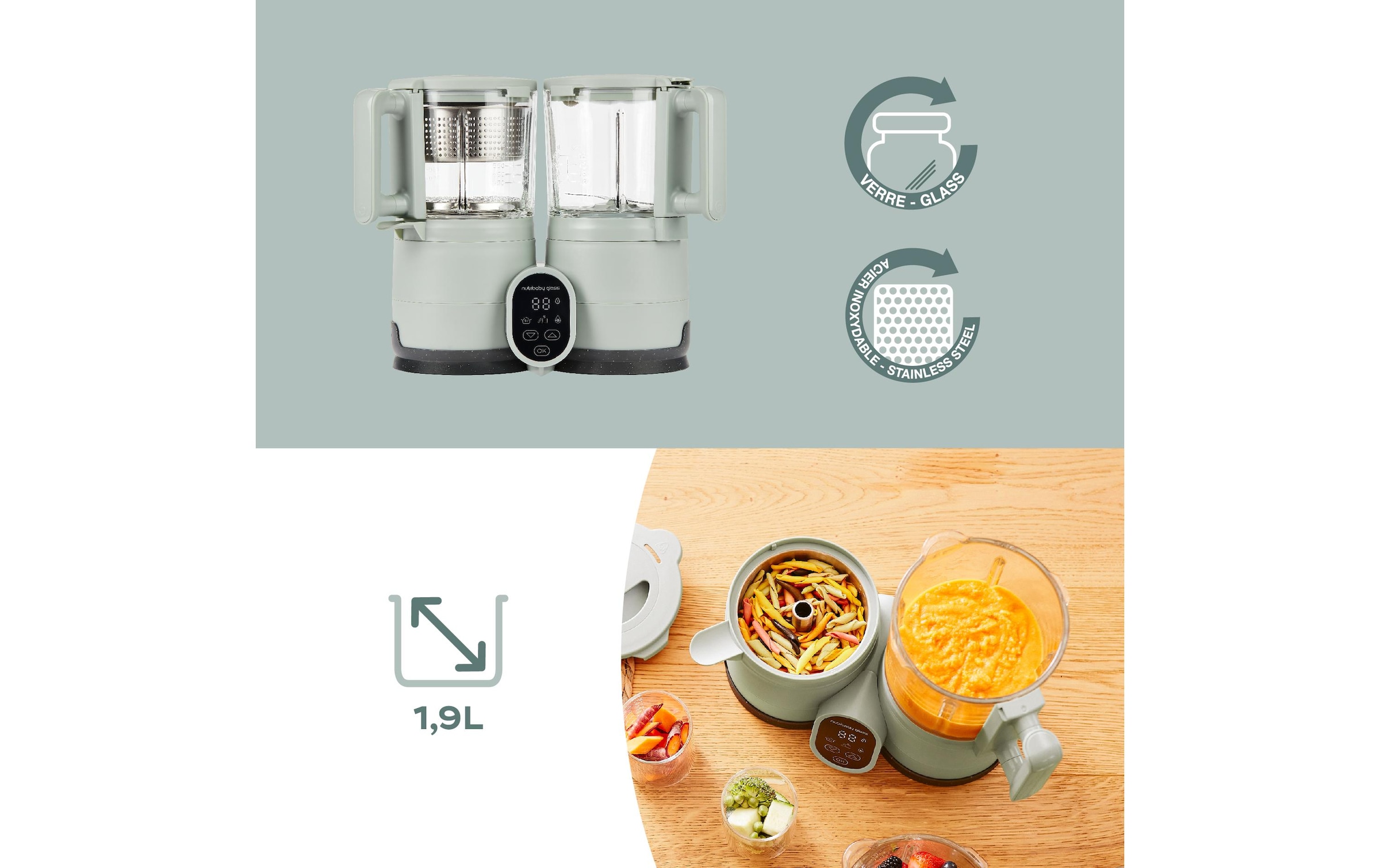 BABYMOOV Babynahrungszubereiter »Nutribaby Glass«