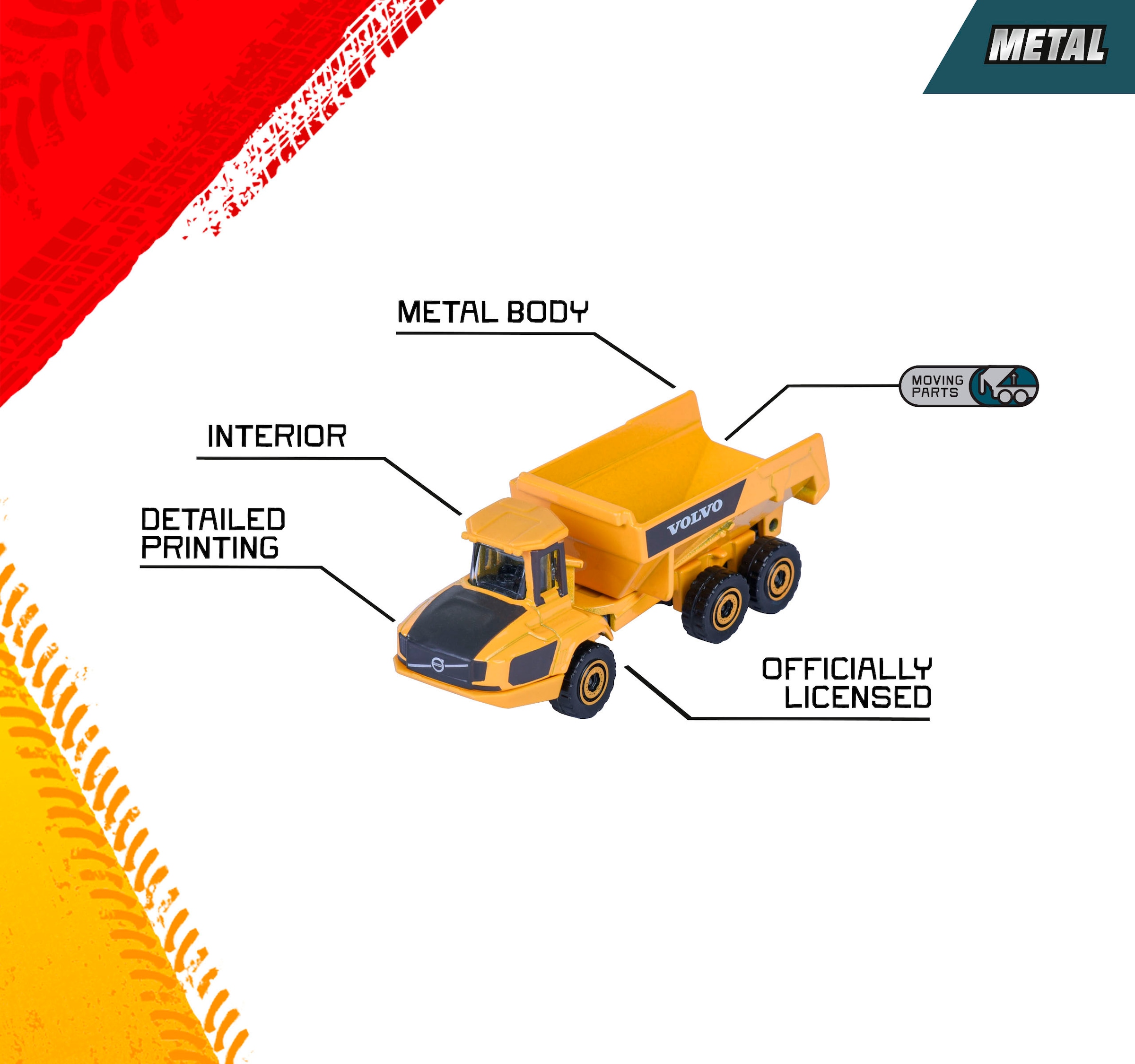 majORETTE Camion jouet »Volvo Geschenkset - Baustellenfahrzeuge 4er« exklusiv nur in diesem Set erhältlich: Kipplaster