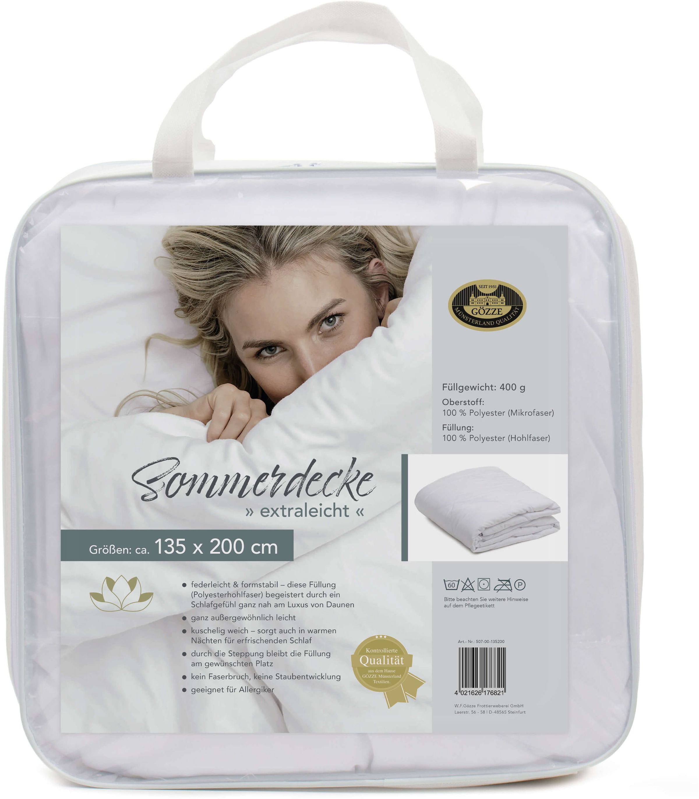 Gözze Microfaserbettdecke »Silberkante Bettdecke 135x200 & 155x220 cm« extraleicht Füllung Polyester Bezug Polyester 1 Stk. tlg. NEUHEIT-in einer silbernen Paspel eingefasste, einzigartige Klimaband