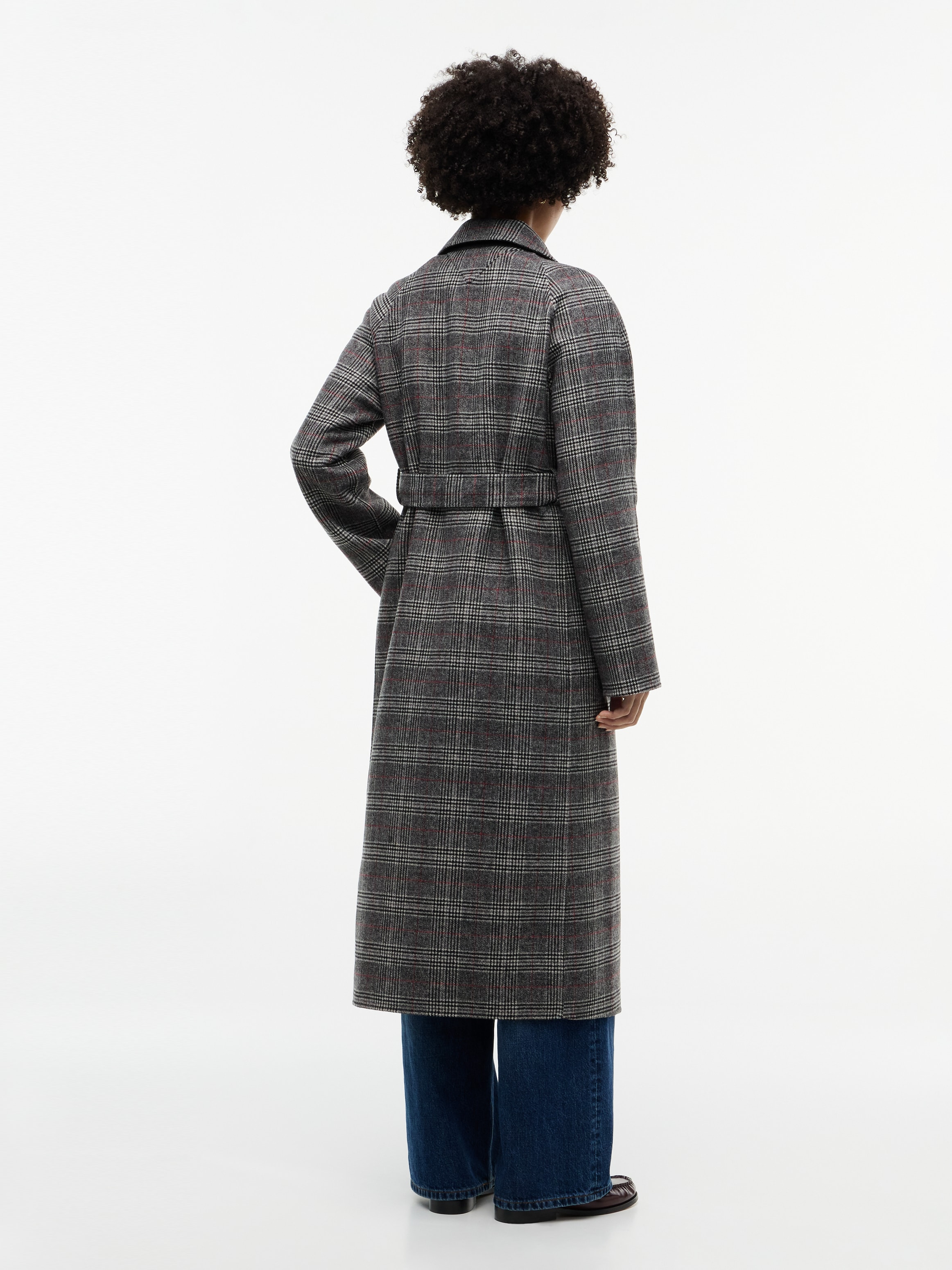 Tommy Hilfiger Manteau long »DF WOOL REG BELTED CHECKED COAT« Materialmix, mit Wolle