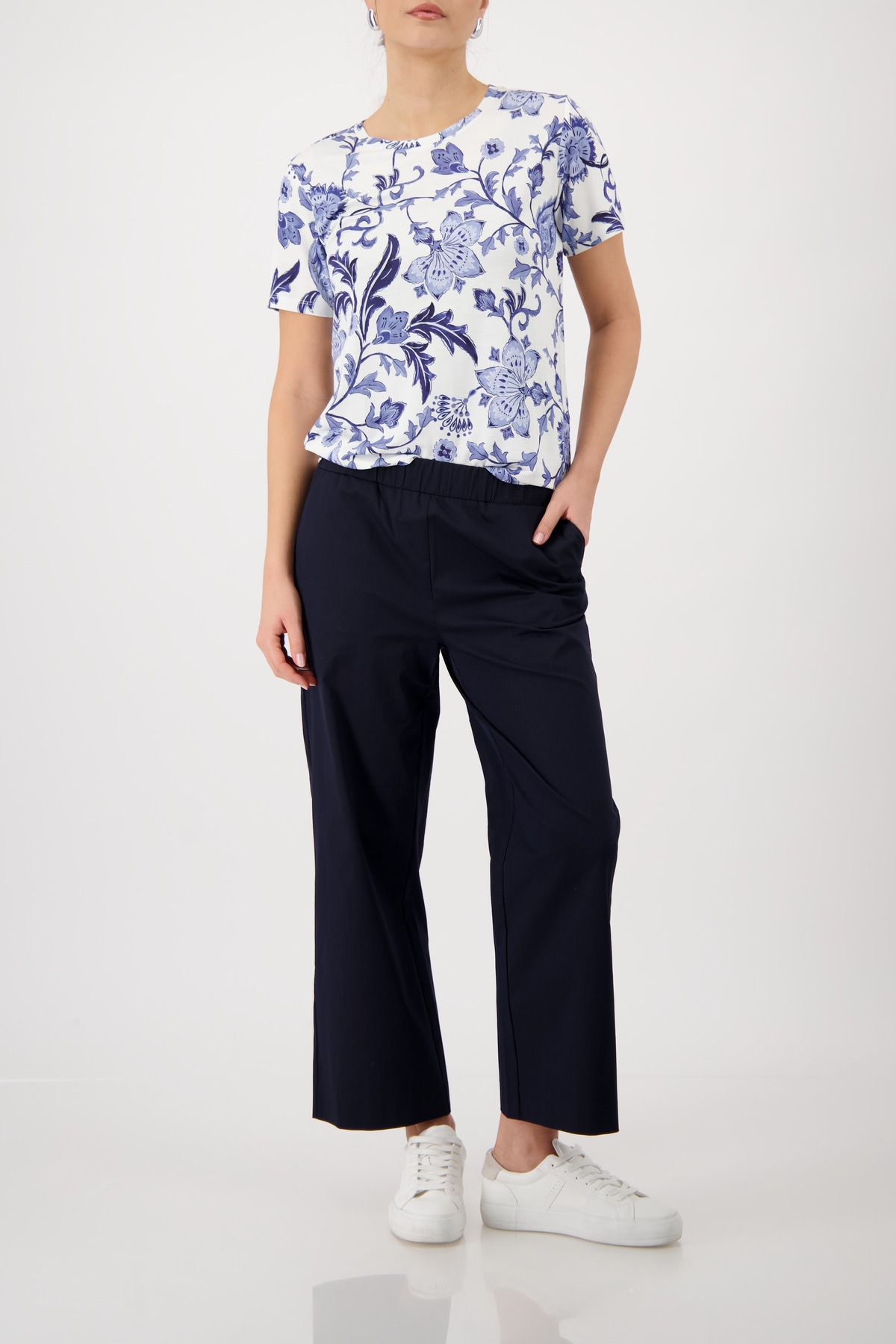Monari Shirt à col rond »Shirt Blumendruck allover« avec imprimé floral