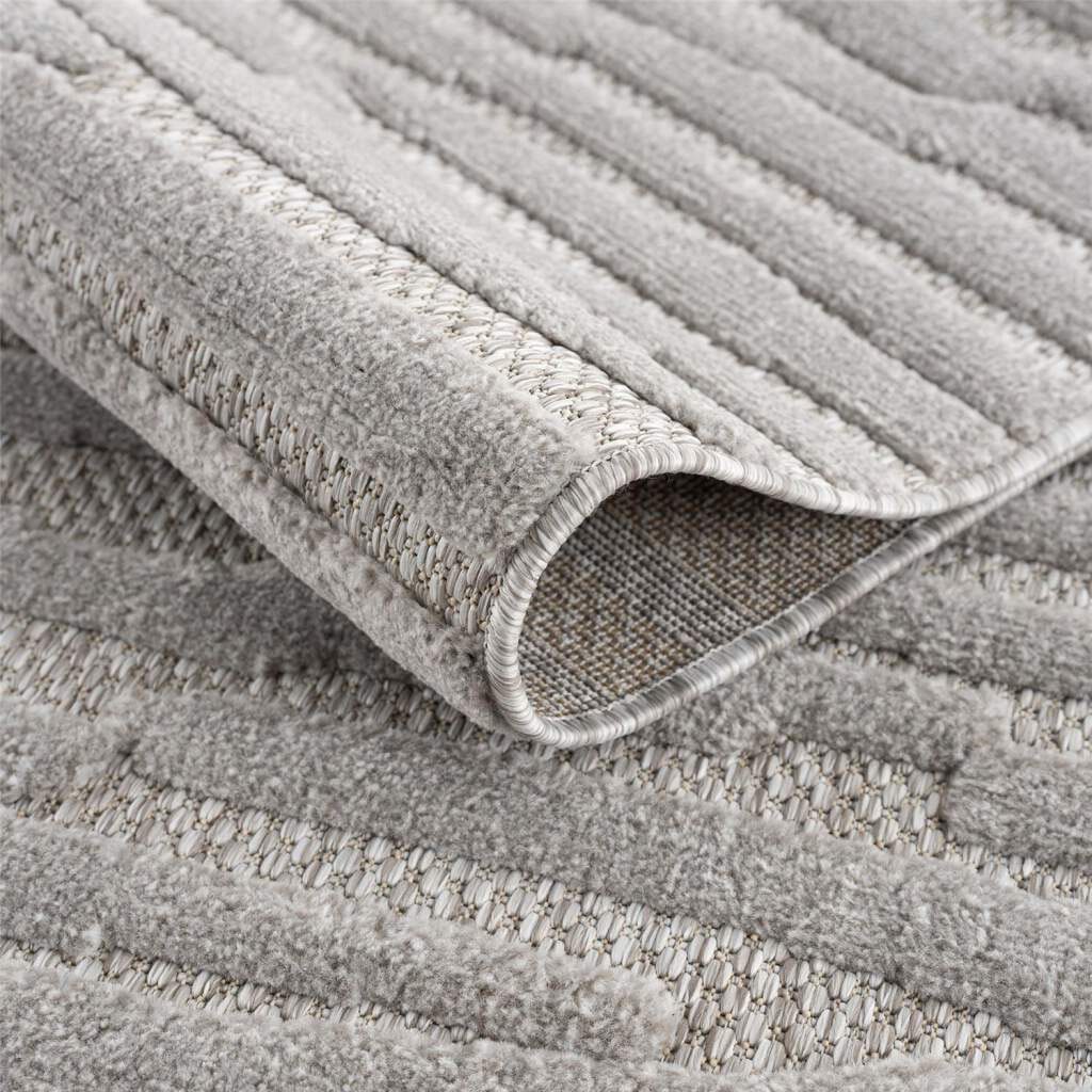 Carpet City Teppich »In-& Outdoorteppich Santorini 58394 , 3D-Effekt, Streifen« rechteckig 5 mm Höhe Wetterfest & UV-beständig für Terrasse, Balkon, Küche, Flur
