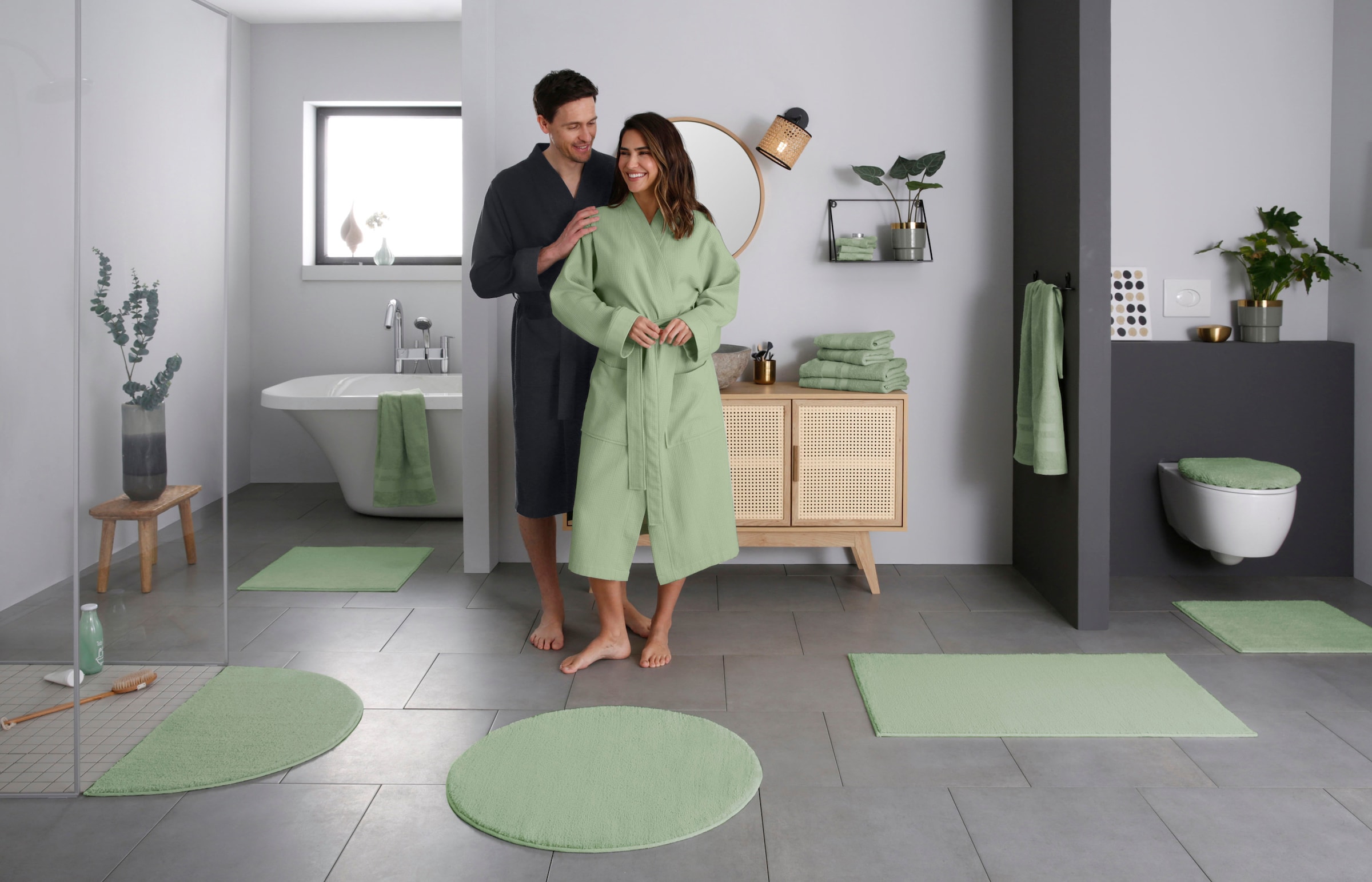 my home Tapis de bain »Vanessa, Badvorleger, Badezimmer Teppich« Höhe 10 mm Badteppich, weiche Haptik, unifarben