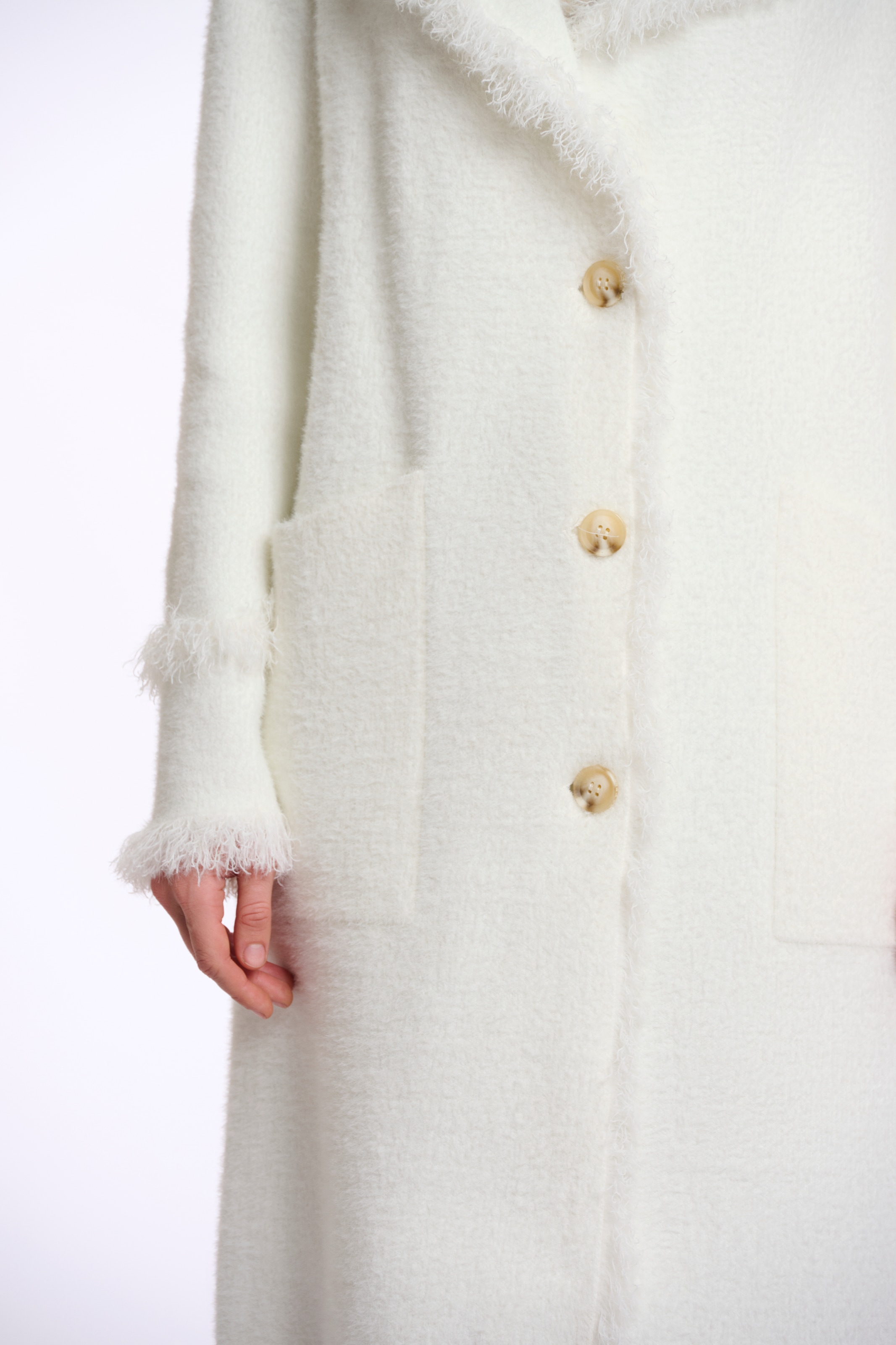 Rino & Pelle Cardigan long »CATENA« avec détails à franges et boutons