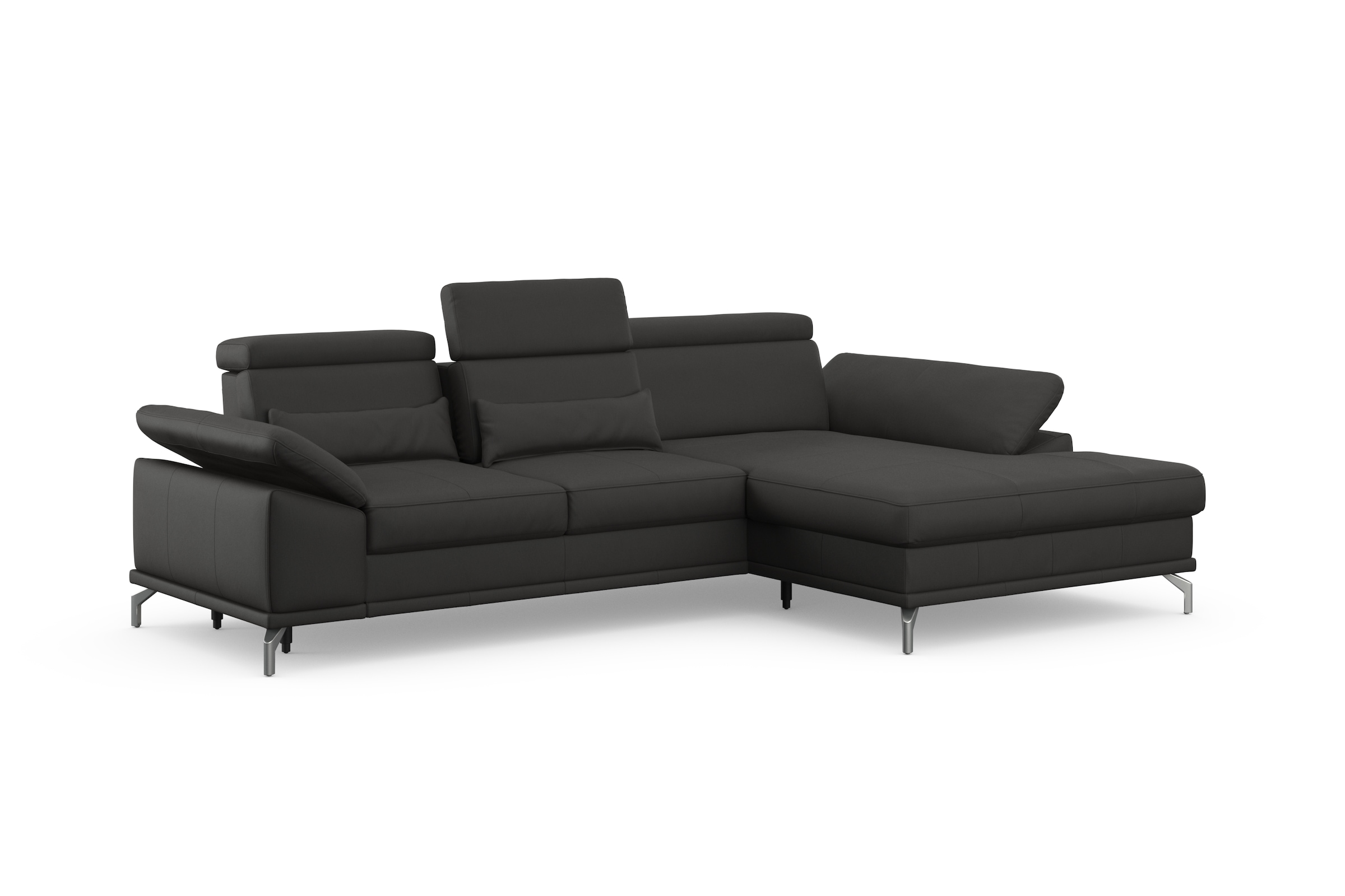 sit&more Ecksofa »Cabrio L-Form, B: 295 cm, mit Sitztiefen-, Arm- & Kopfteilverstellung« 2 Nierenkissen, Federkern, optional Bettfunktion und Stauraum